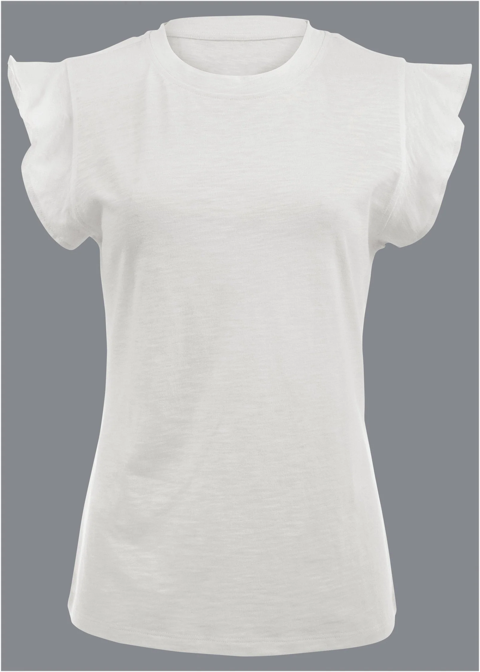 Ruffle Sleeve Tee - Cloud Dancer - Image 4