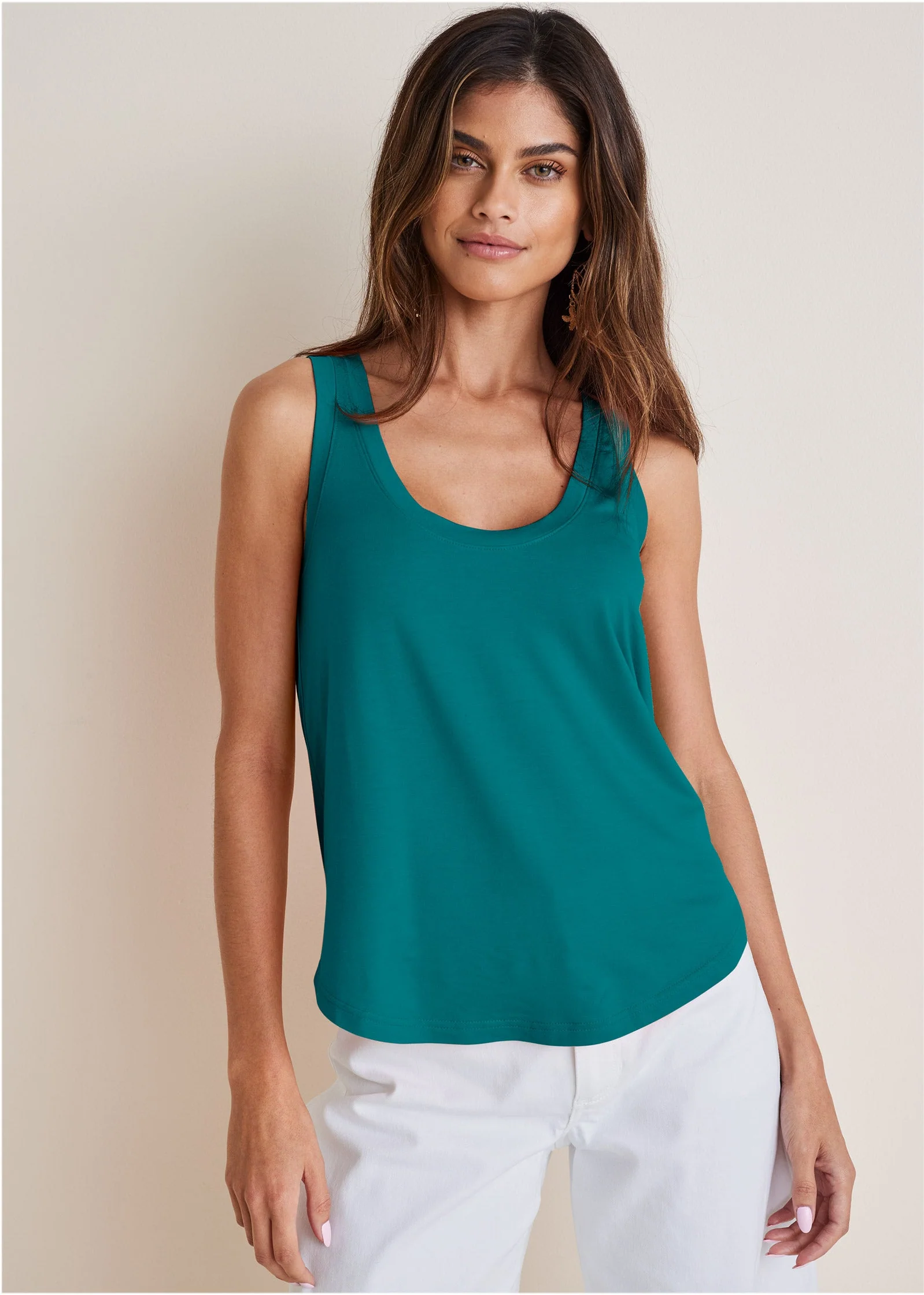 Scoop Neck Tank - Teal