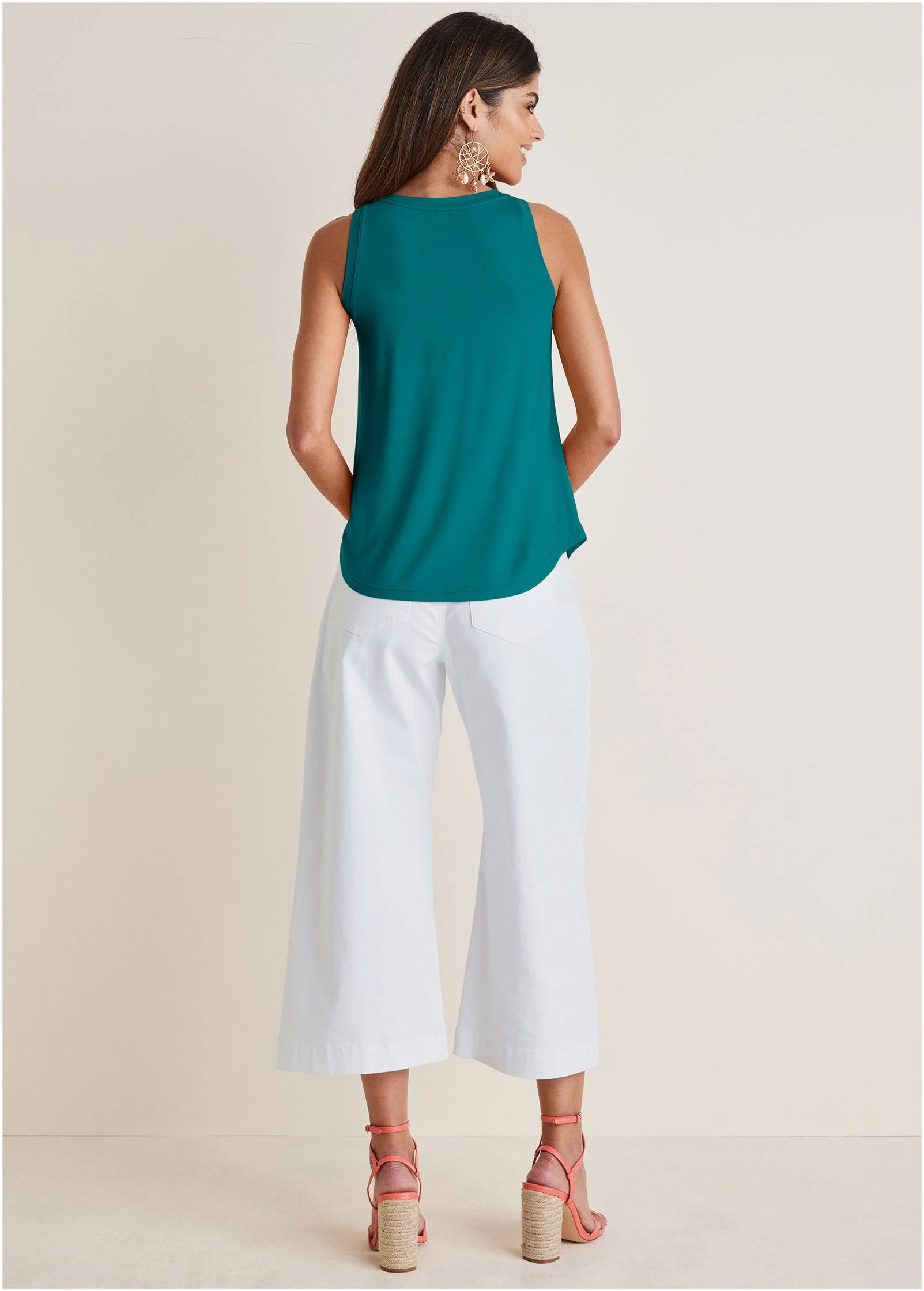 Scoop Neck Tank - Teal - Image 3