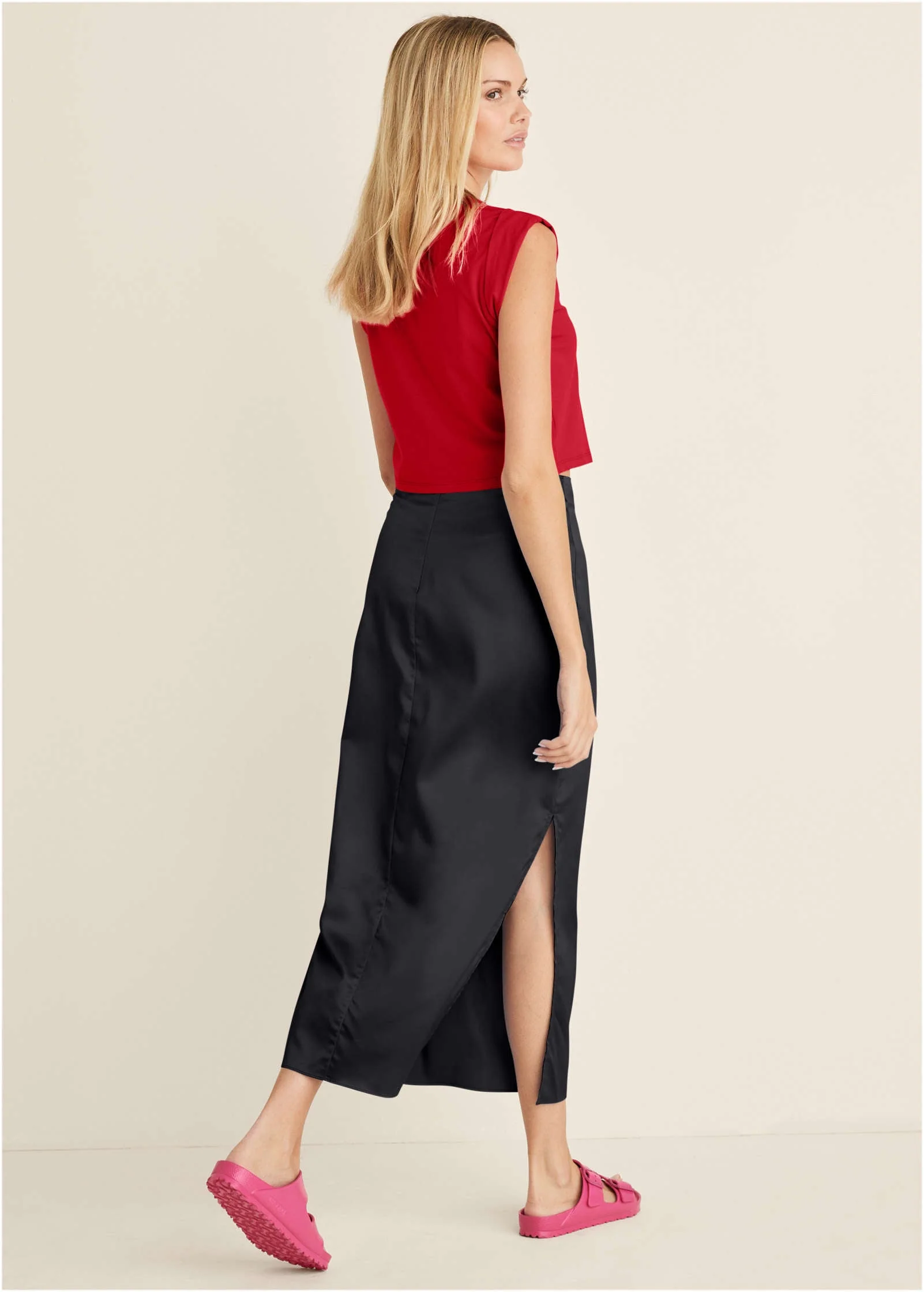 Cap Sleeve Tee - Red - Image 2