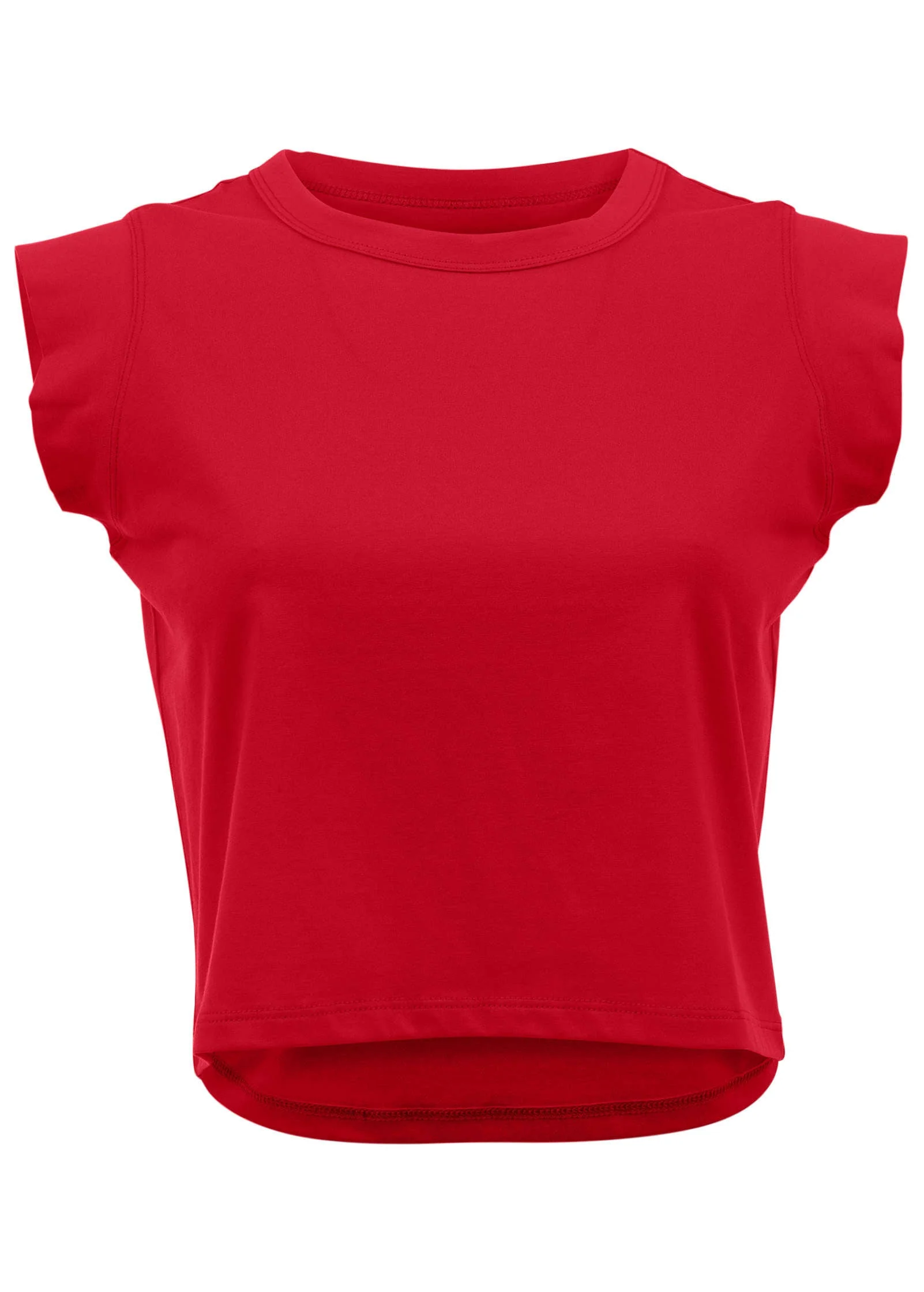 Cap Sleeve Tee - Red - Image 3