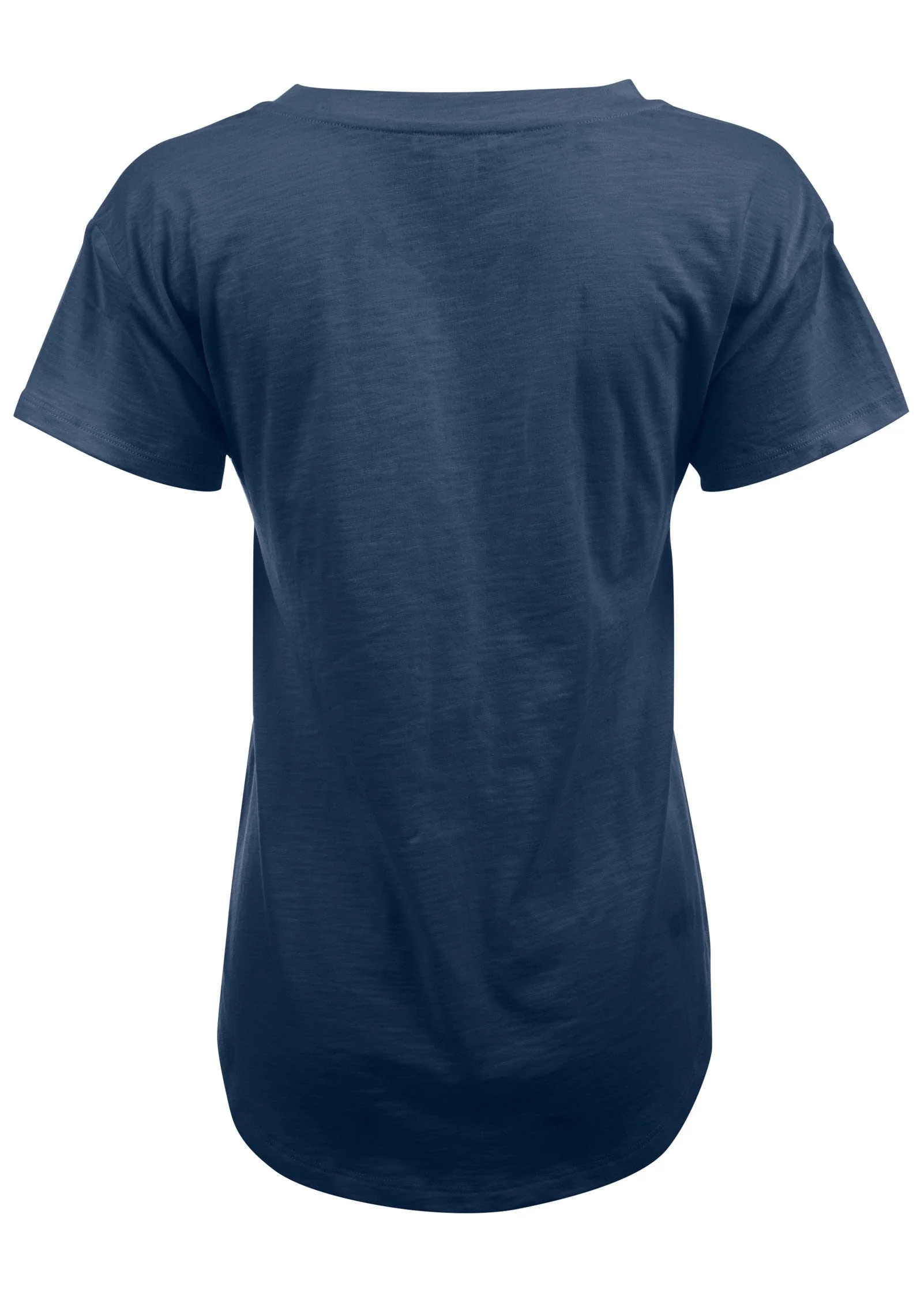 Cotton Slub V-Neck Tee - Dark Denim - Image 5