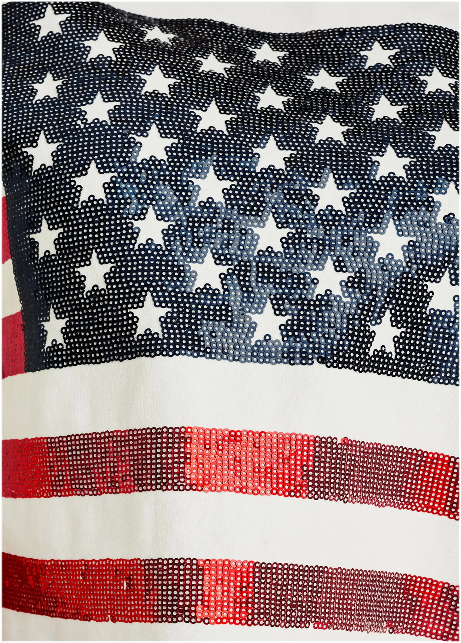 Stars And Stripes Sequin Top - Cloud Dancer - Image 4