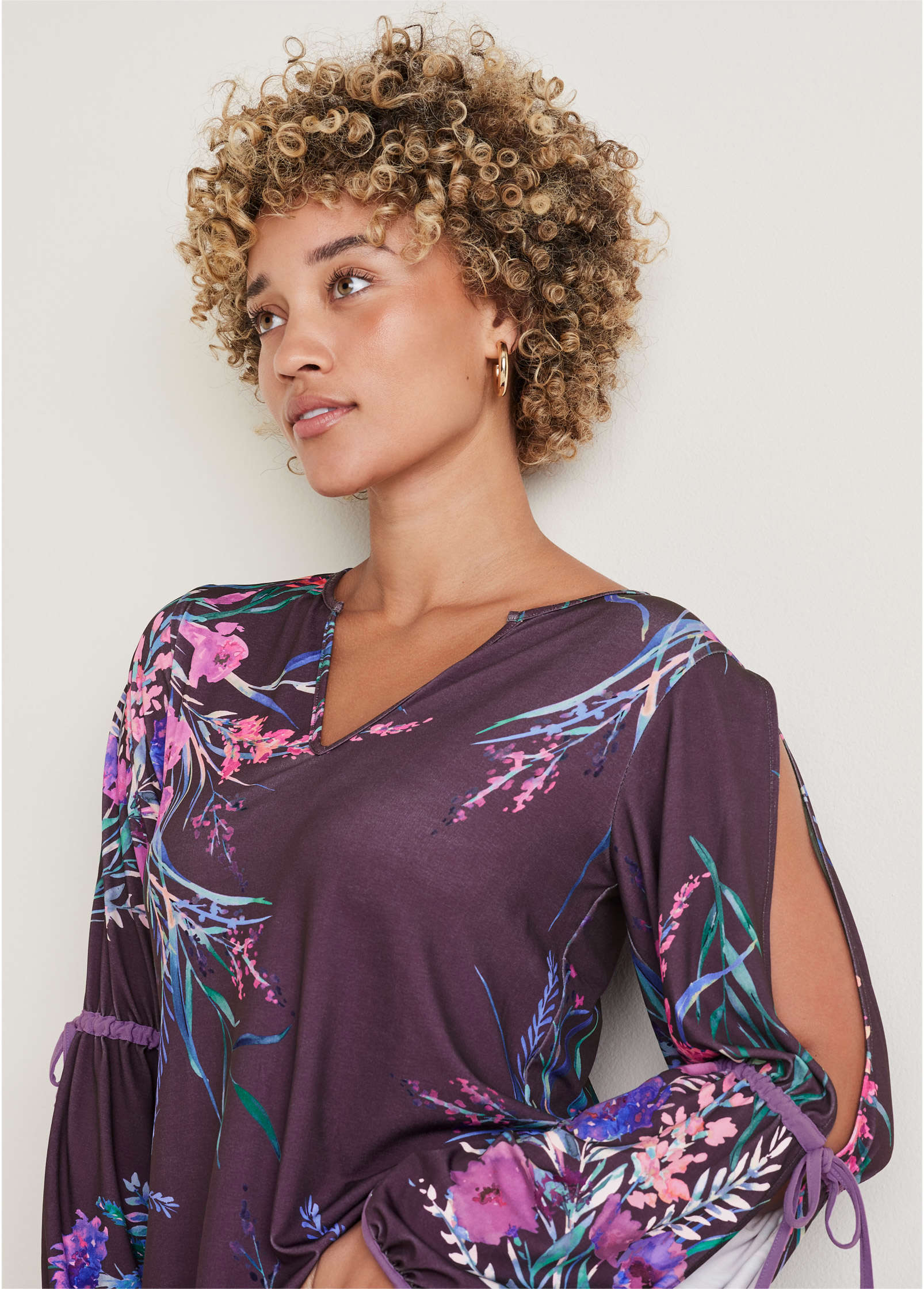 Tie Sleeve Blouse - Regal Wildflowers - Image 4
