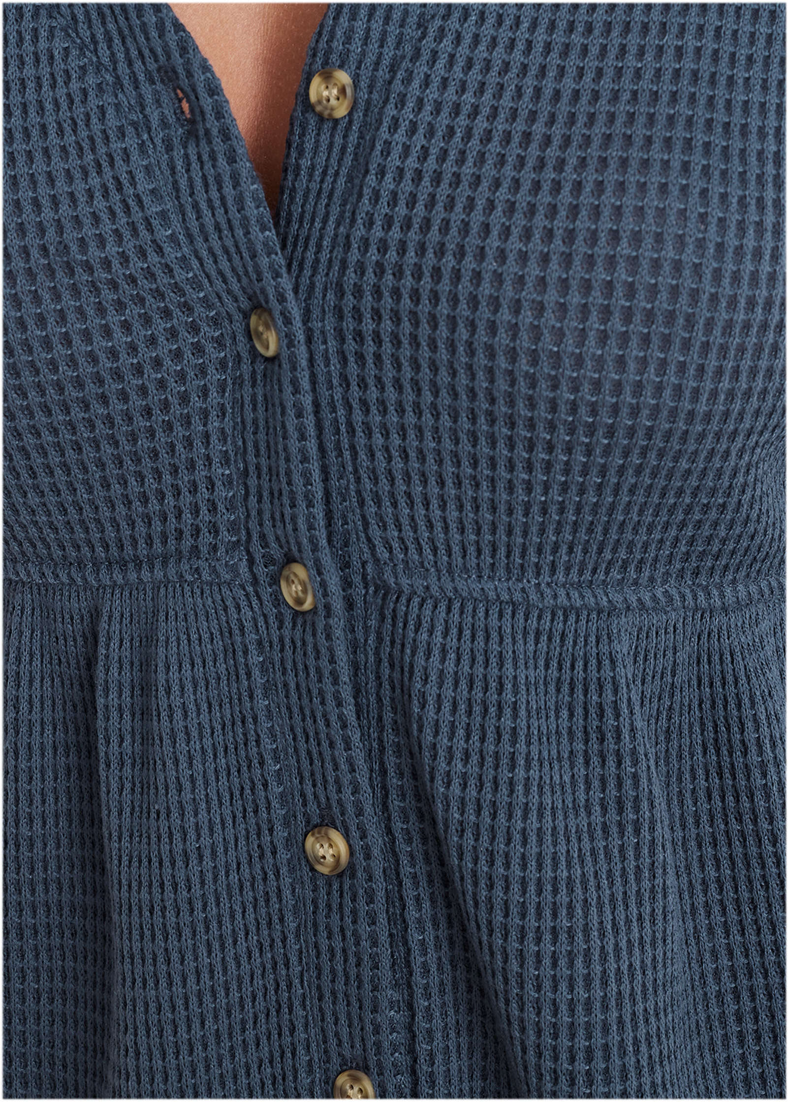 Waffle Babydoll Henley - Vintage Indigo - Image 5