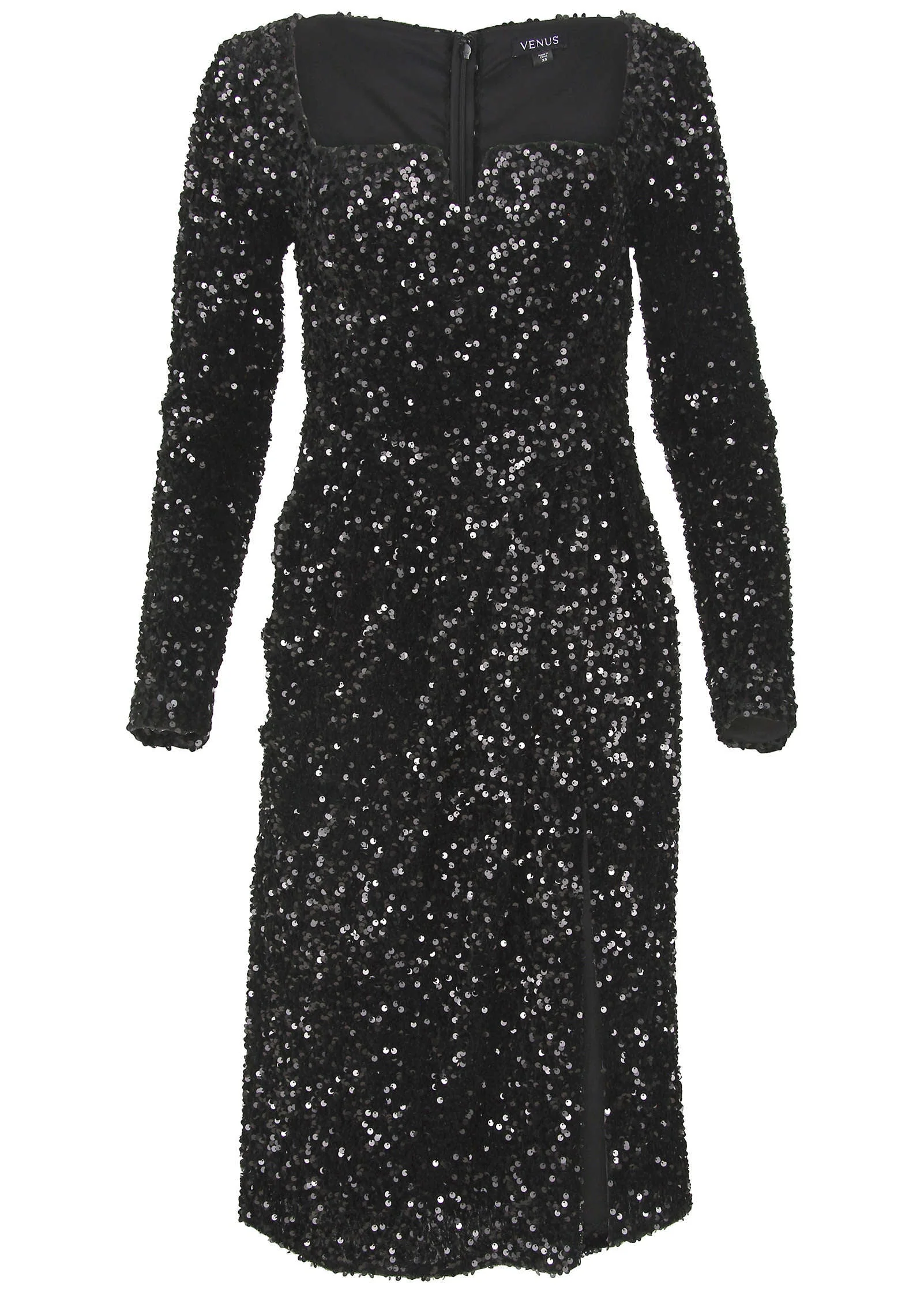 Sequin Velvet Maxi Top - Jet Black - Image 4