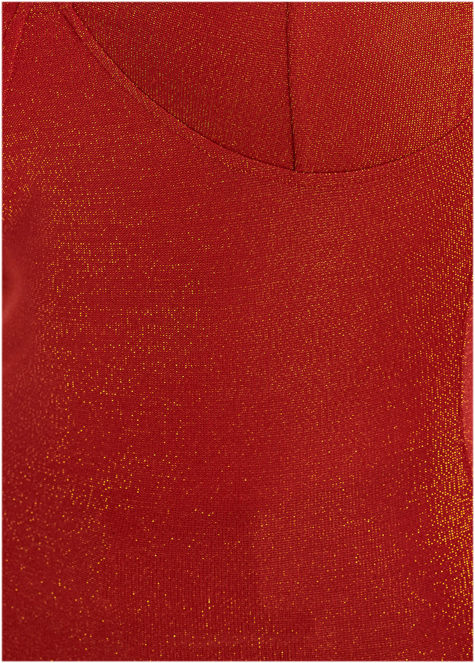 Glitter Knit V-Neck Top - Racing Red Glitter Knit - Image 5