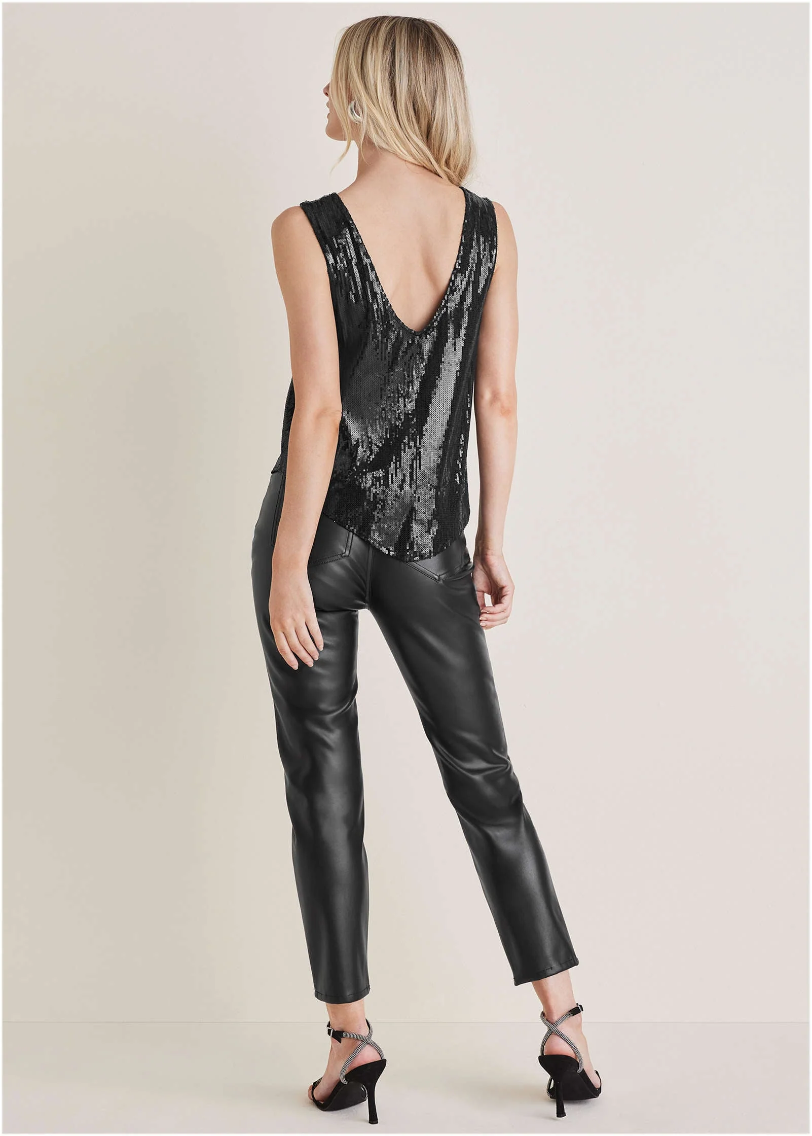Glitter Sequin Tank - Jet Black - Image 3