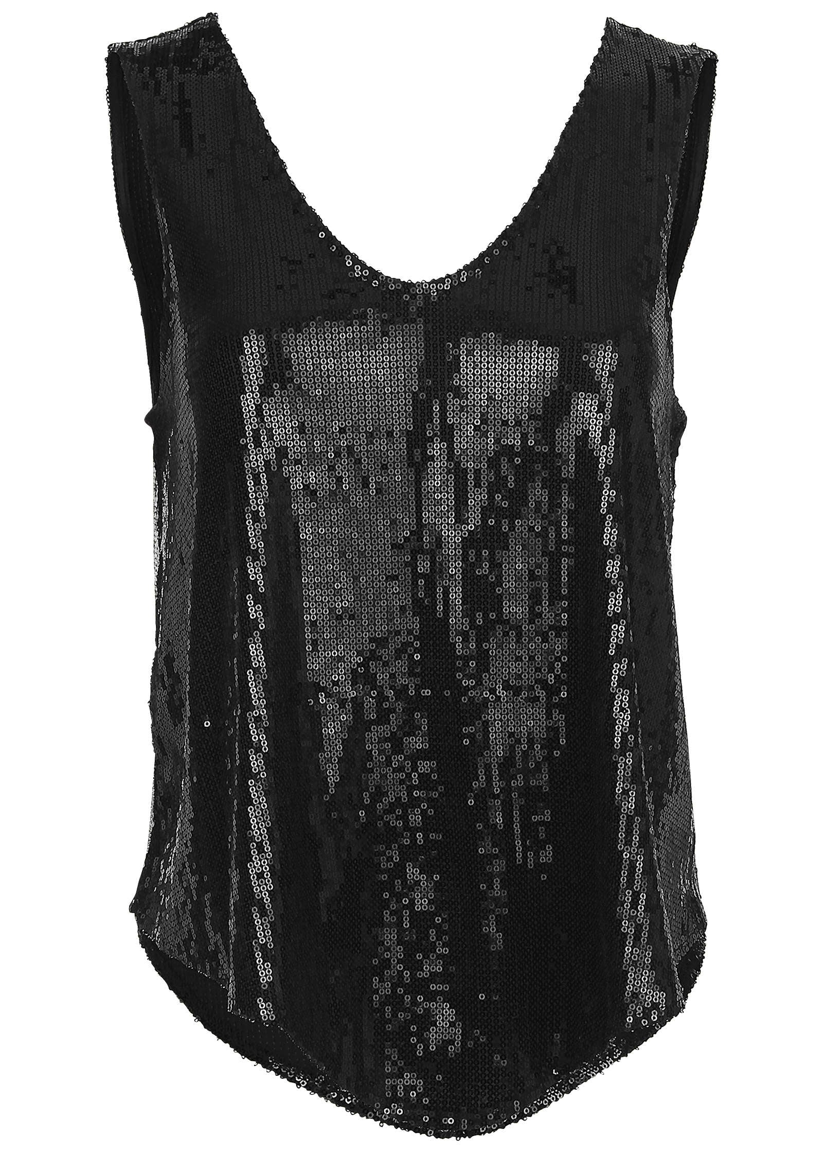 Glitter Sequin Tank - Jet Black - Image 5