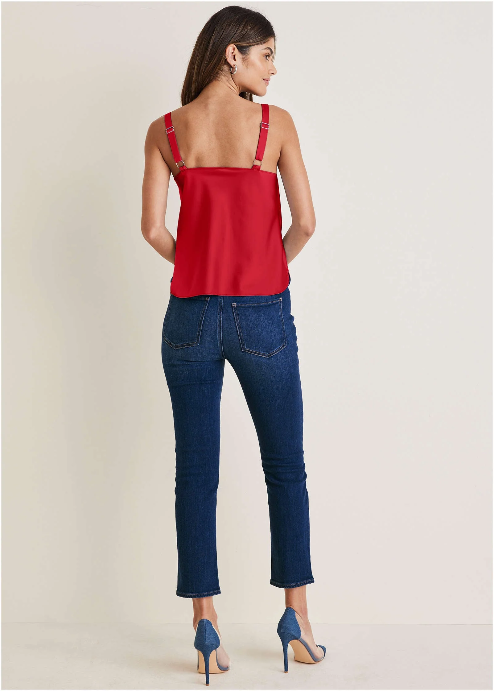 Cowl Neck Tank - Red - Image 3