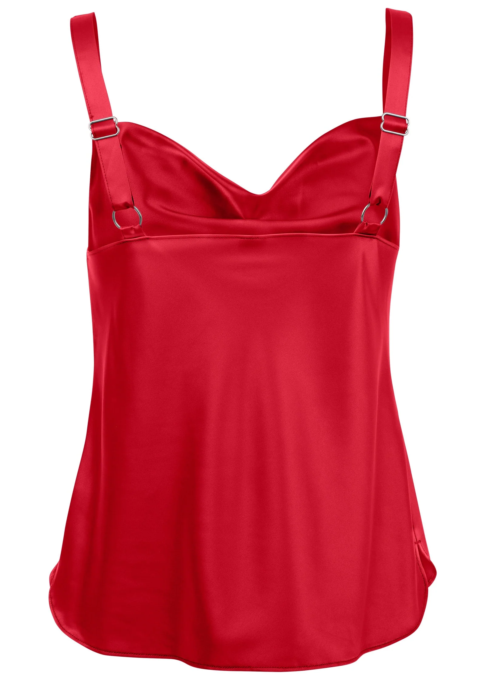 Cowl Neck Tank - Red - Image 5