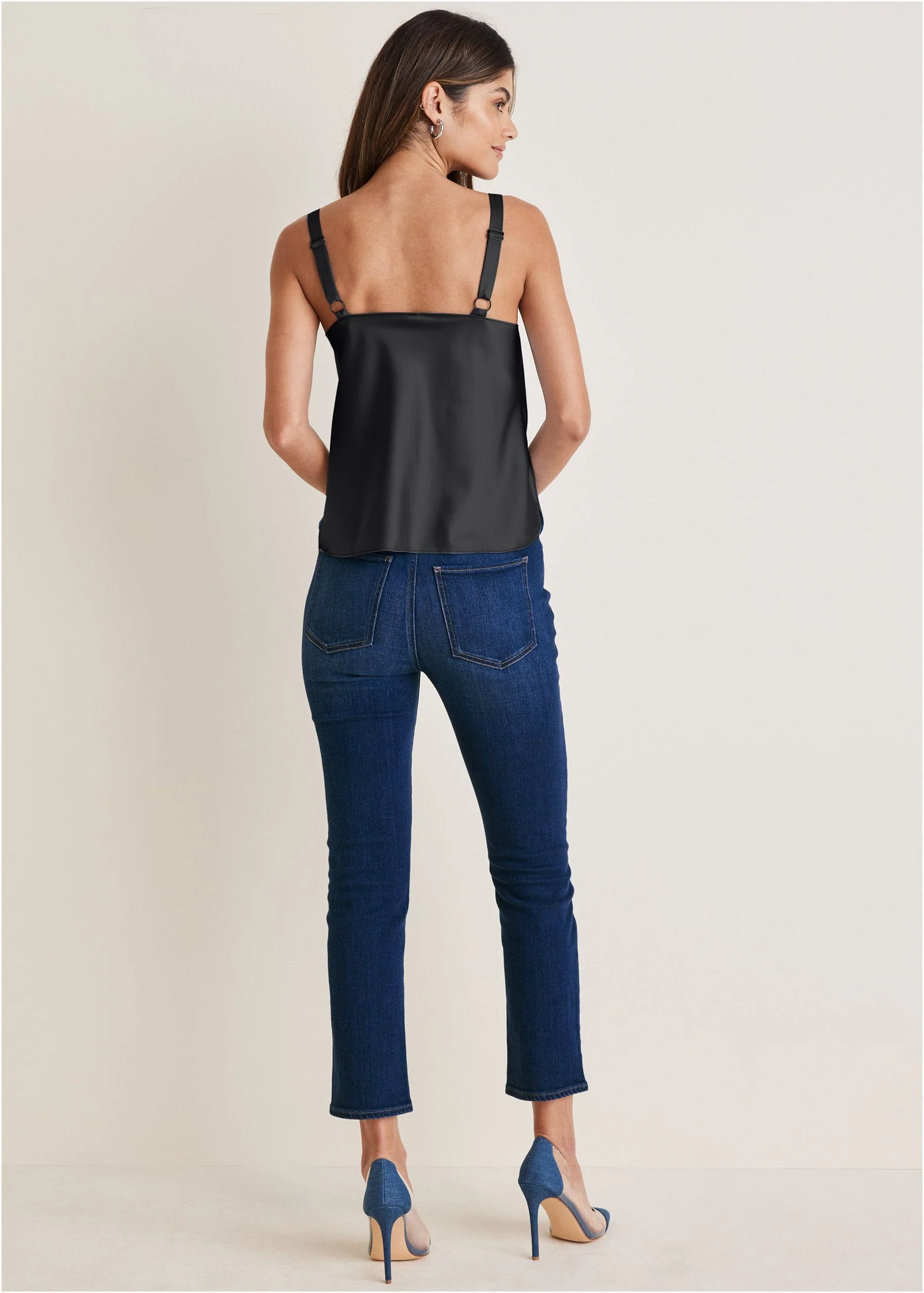 Cowl Neck Tank - Jet Black - Image 3