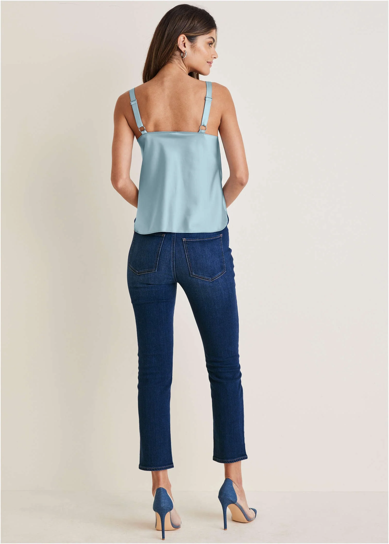 Cowl Neck Tank - Light Blue - Image 3
