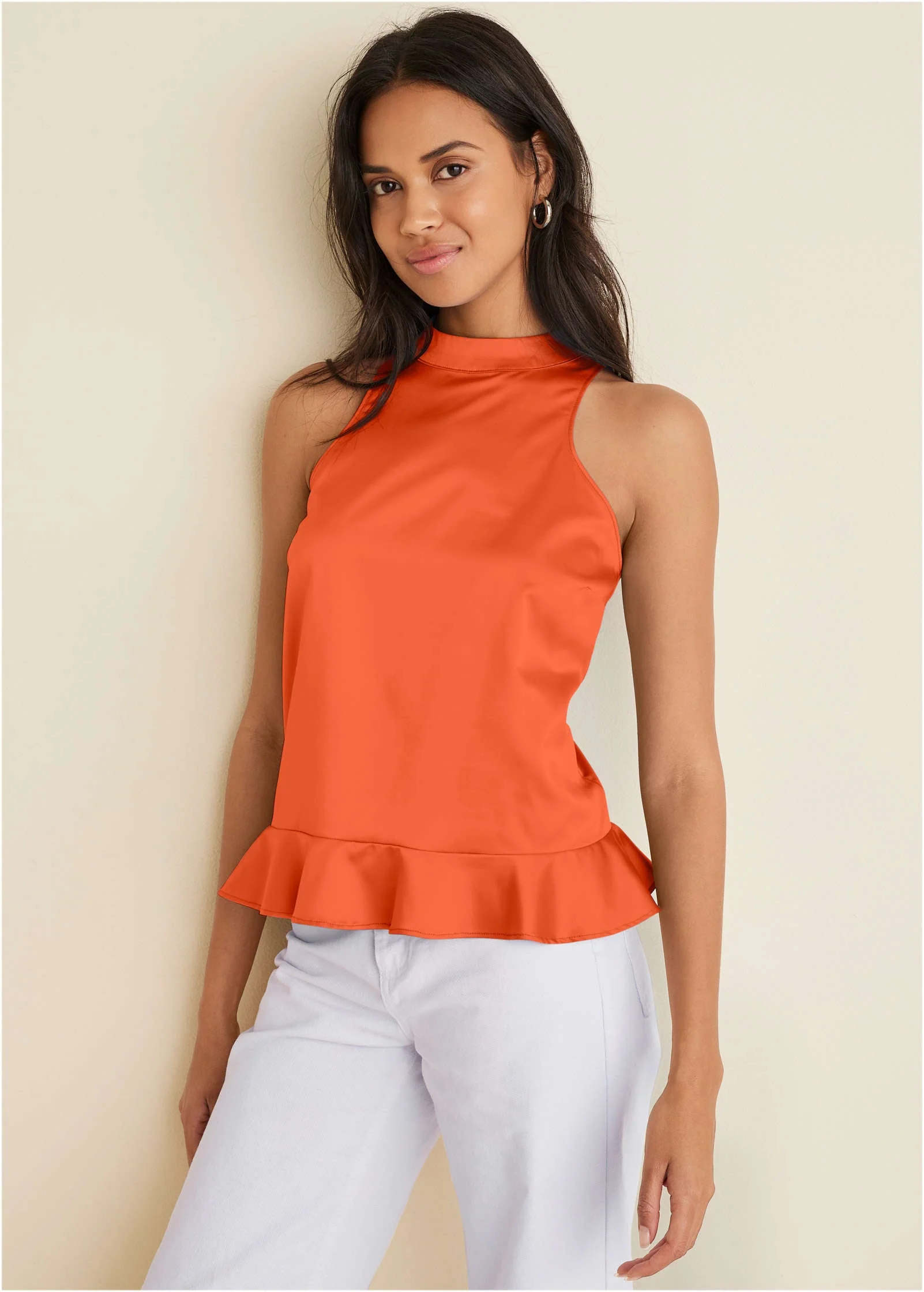 Peplum Top - Orange