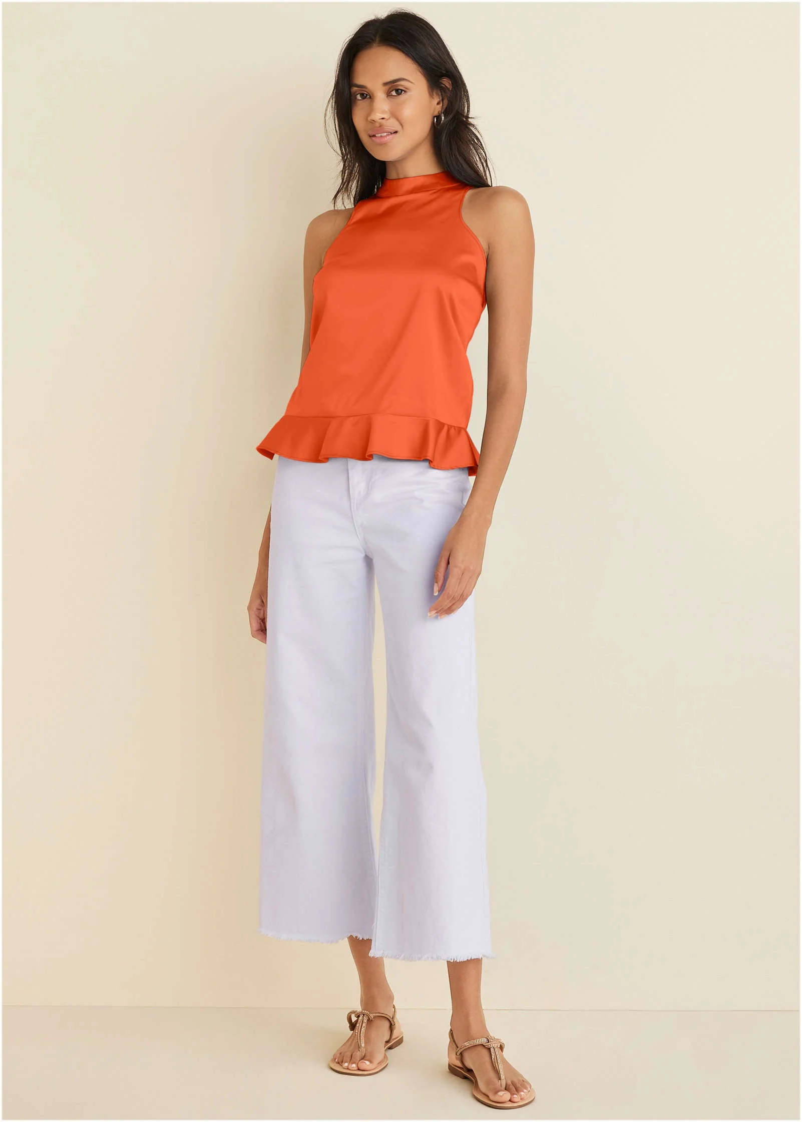 Peplum Top - Orange - Image 2