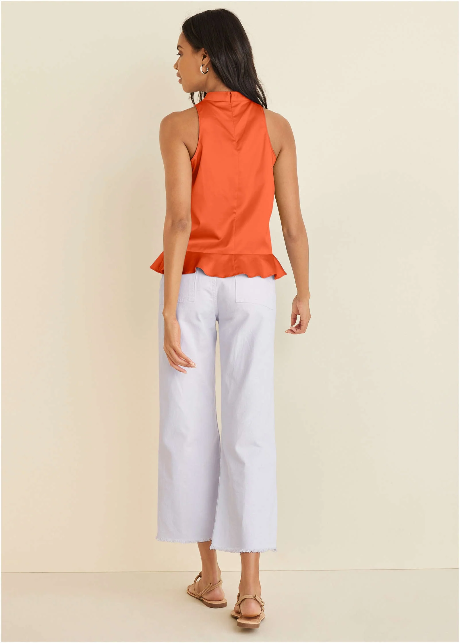 Peplum Top - Orange - Image 3
