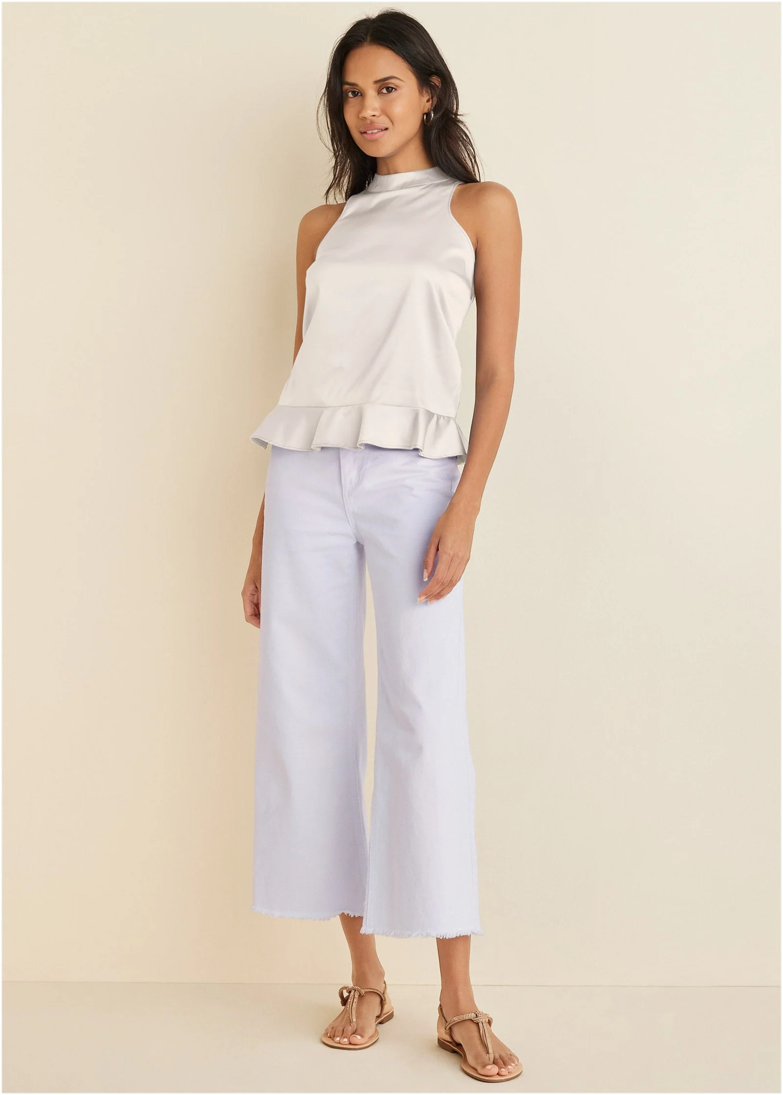 Peplum Top - Off White - Image 5