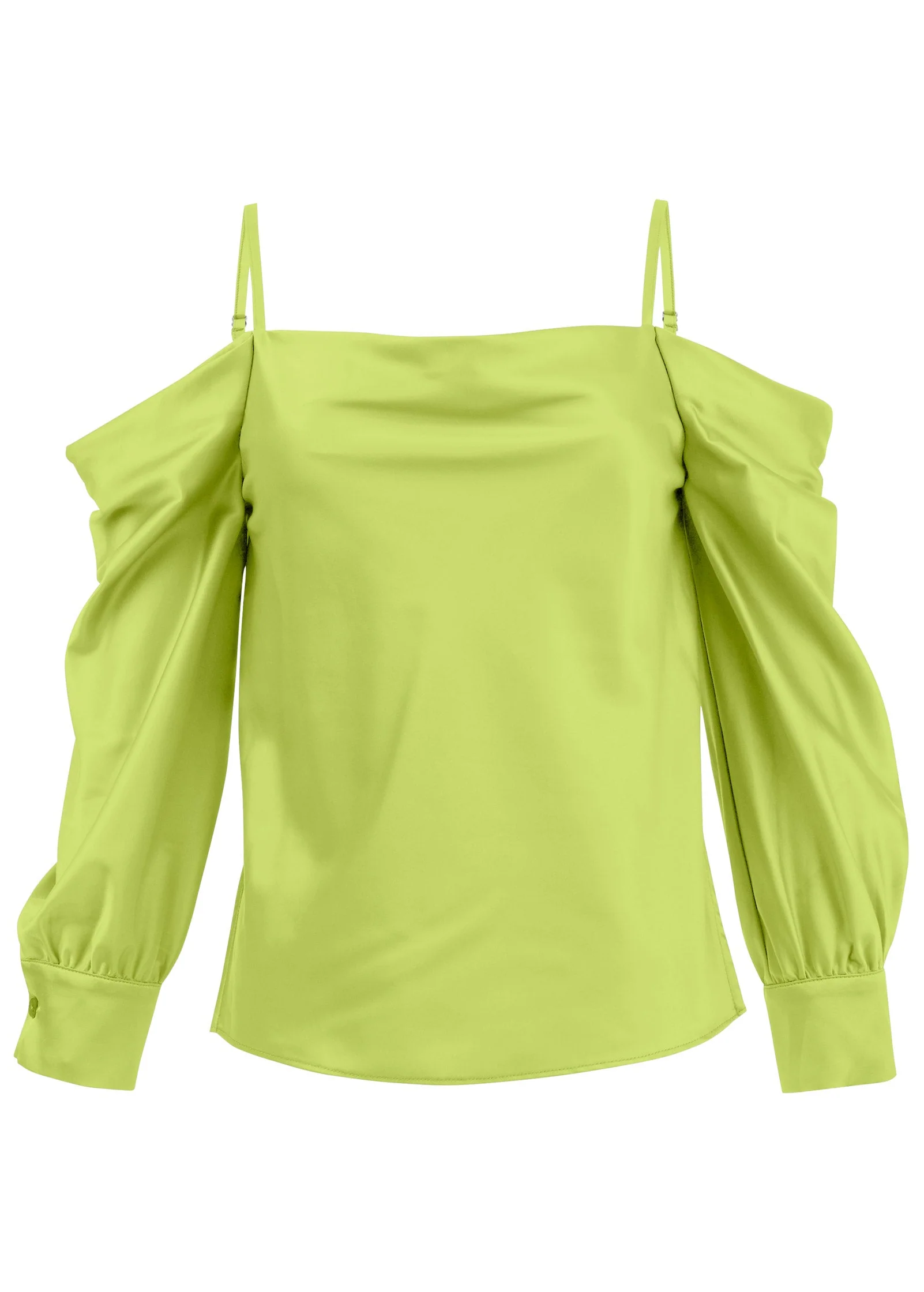 Cold Shoulder Blouse - Lime - Image 6