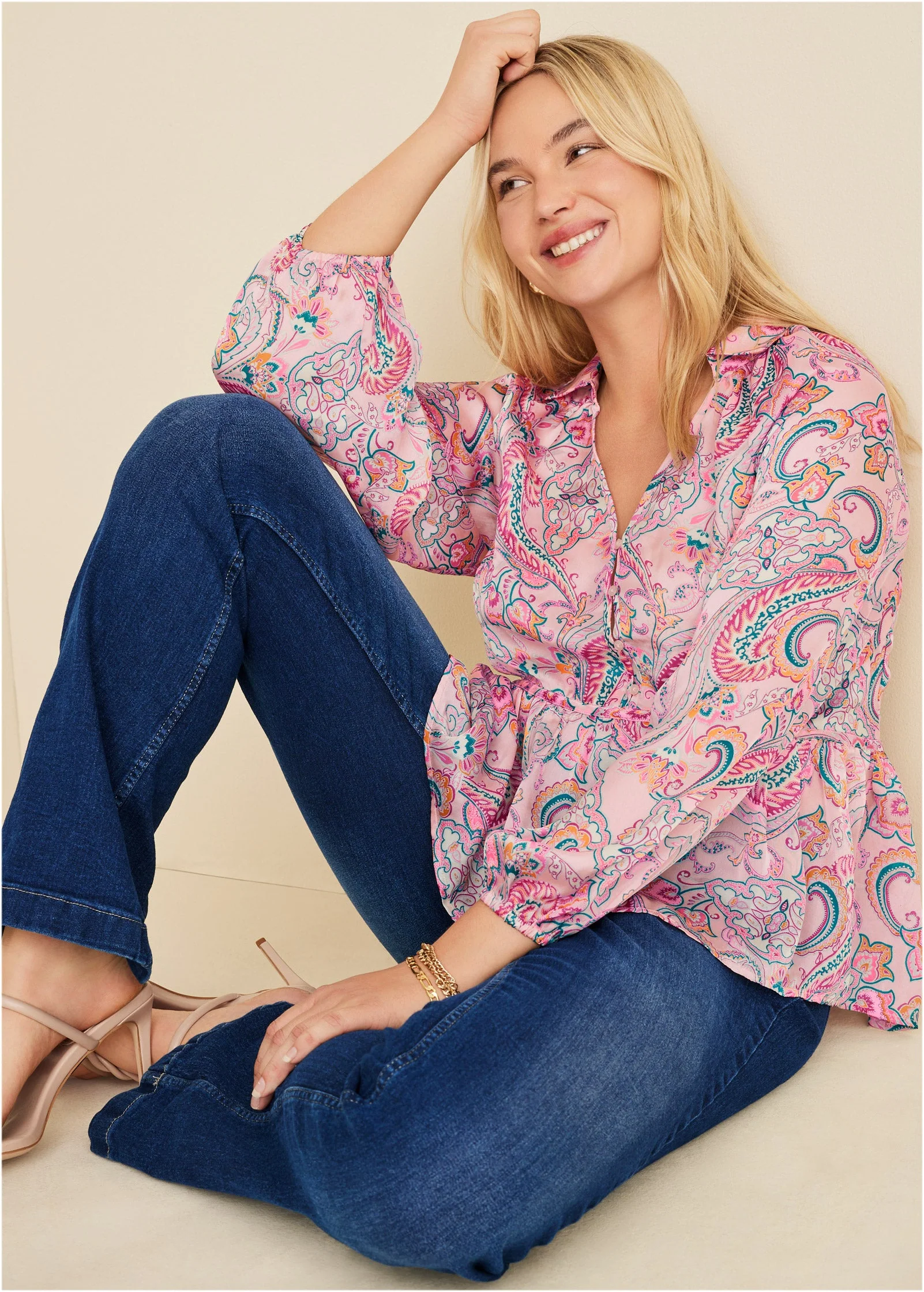 High-Low Blouse - Venetian Paisley - Image 8