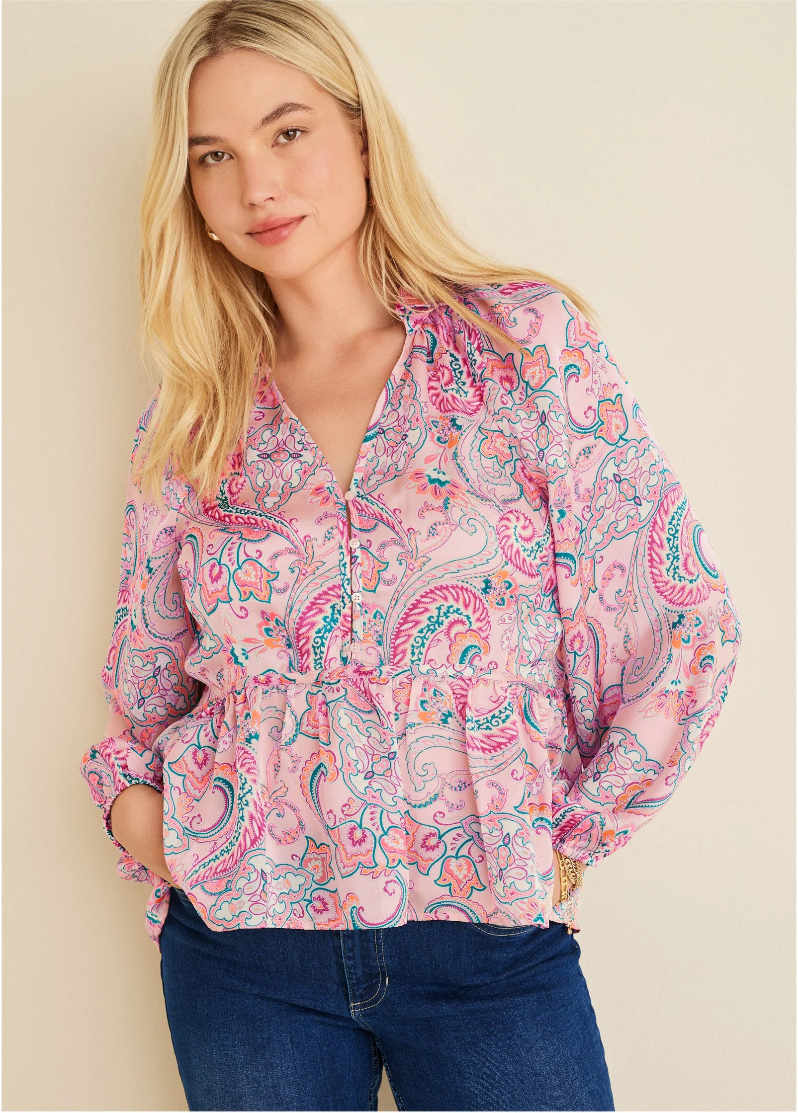 High-Low Blouse - Venetian Paisley - Image 9