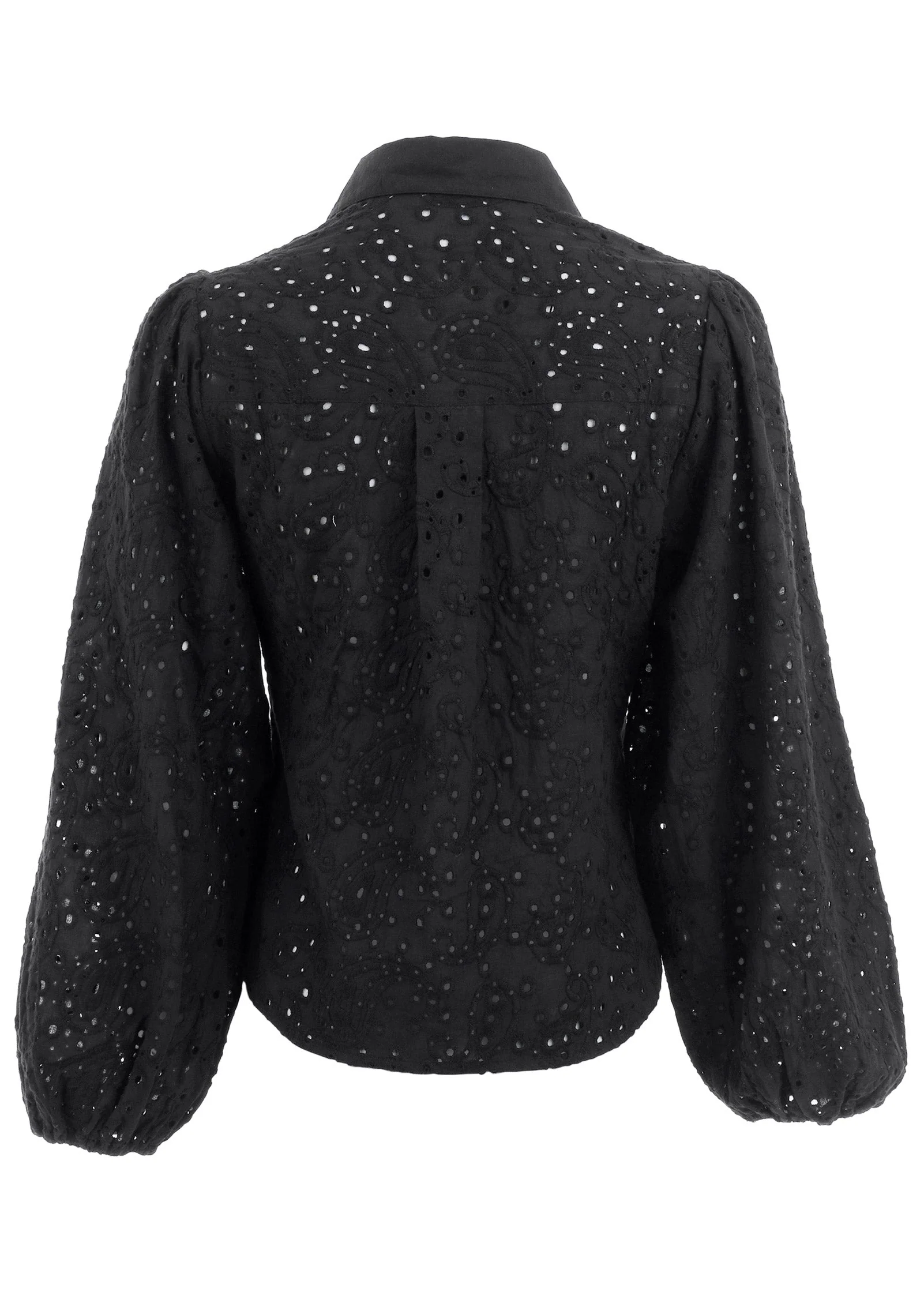 Paisley Eyelet Blouse - Black - Image 6