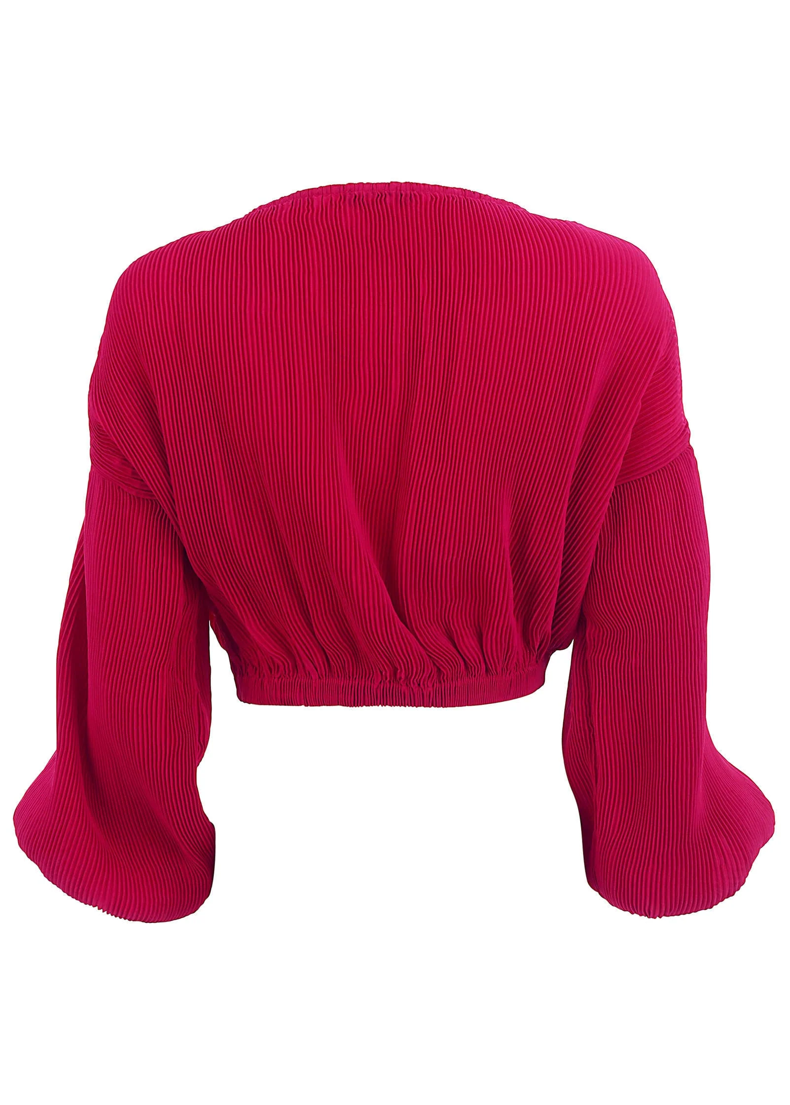 Plisse Billow Top - Red - Image 5