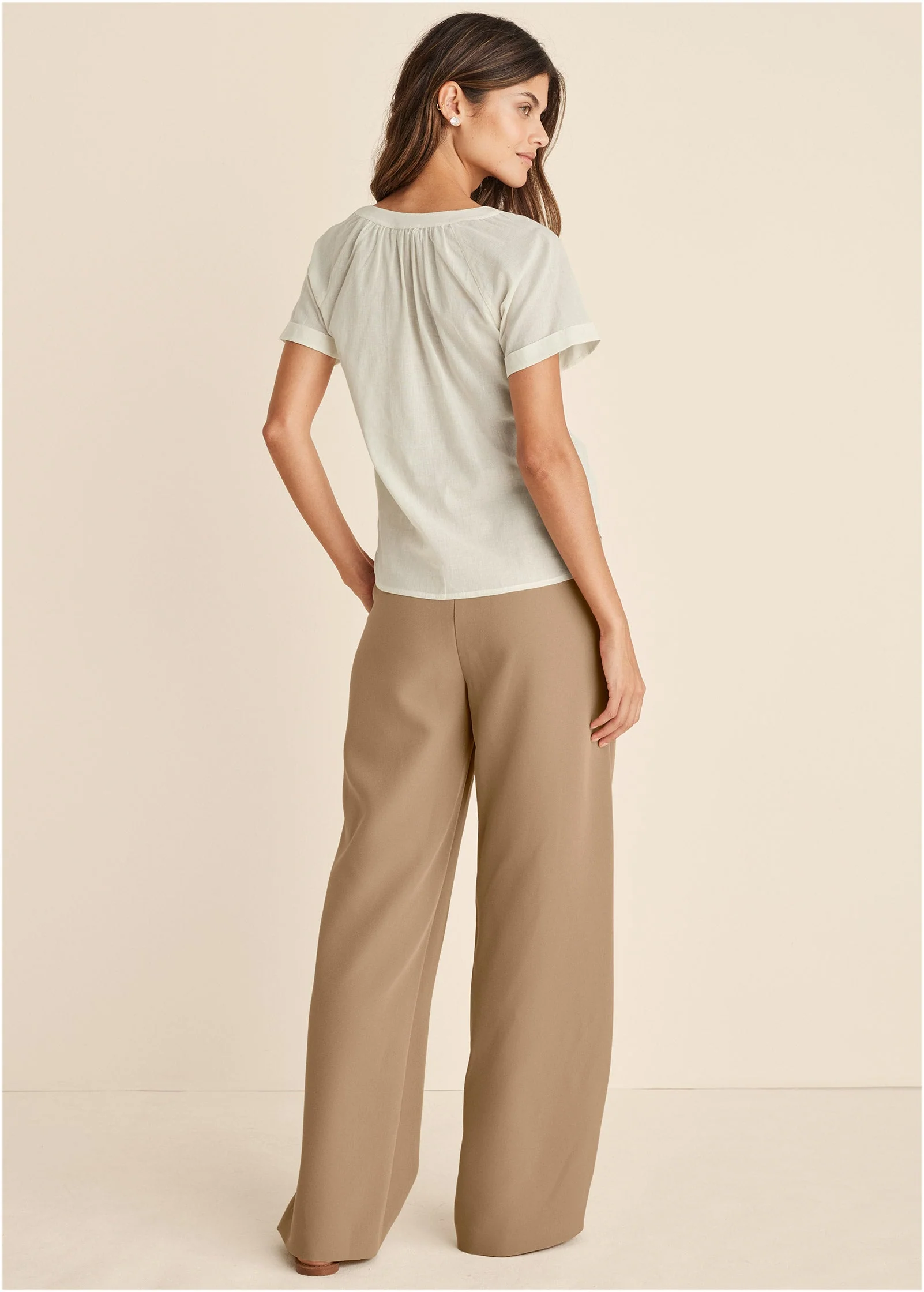 Short Sleeve Blouse - Cream - Image 2