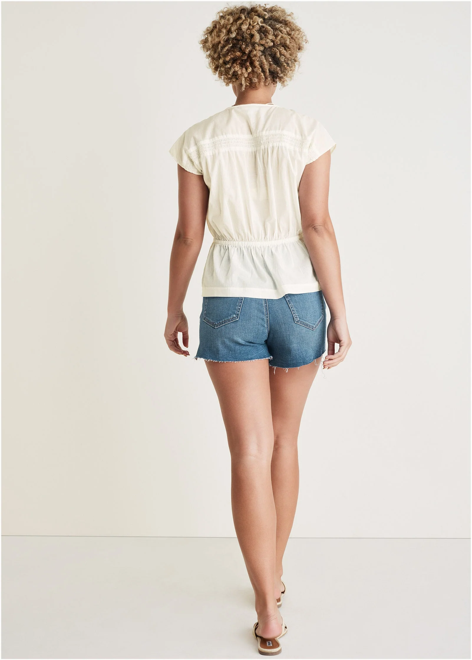 Adjustable Tie Front Top - Off White - Image 2
