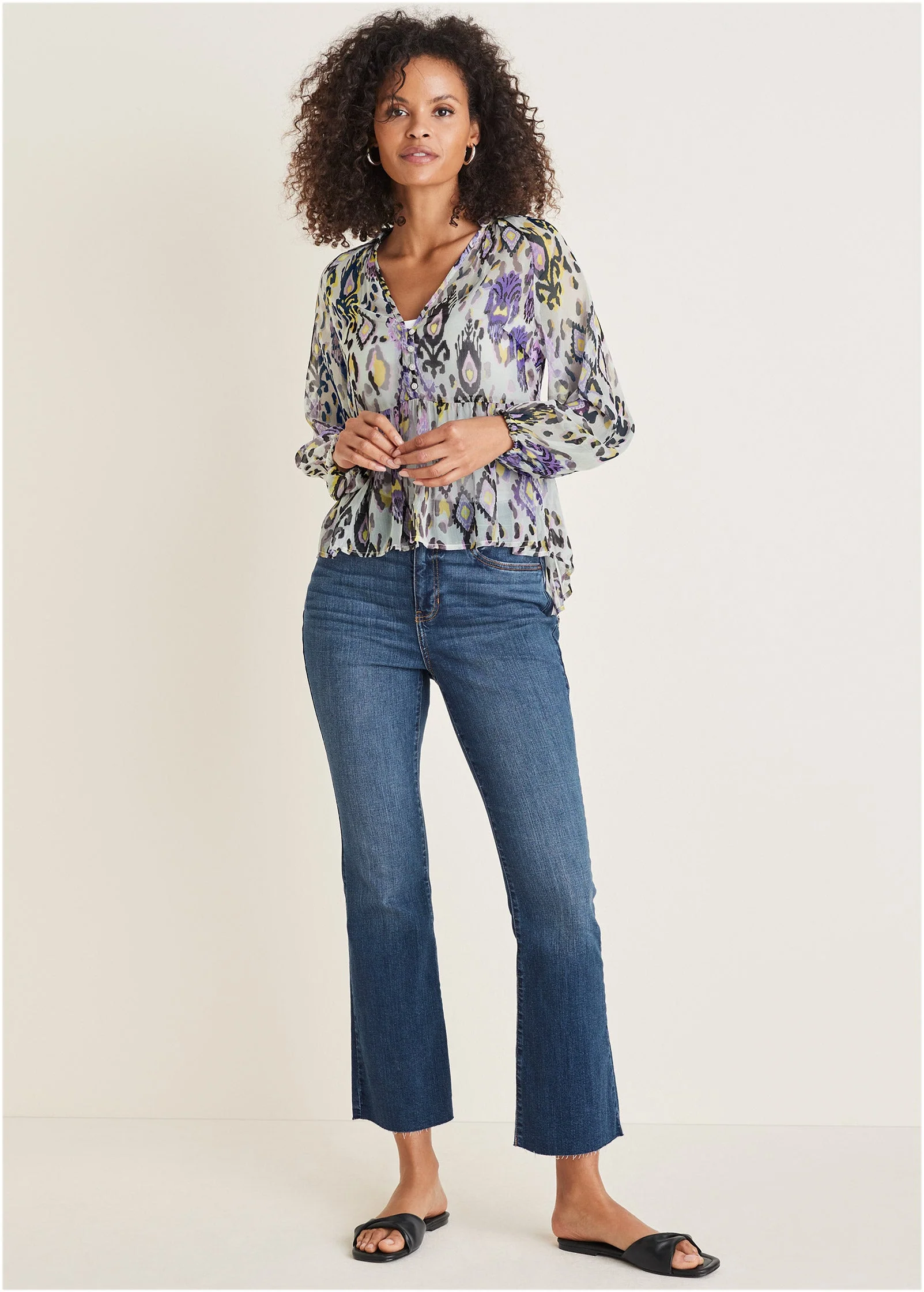 Chiffon Printed Blouse - Desert Ikat - Image 2