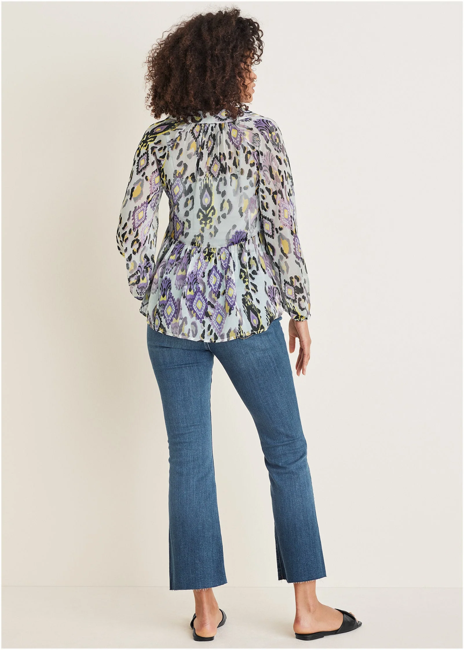 Chiffon Printed Blouse - Desert Ikat - Image 3