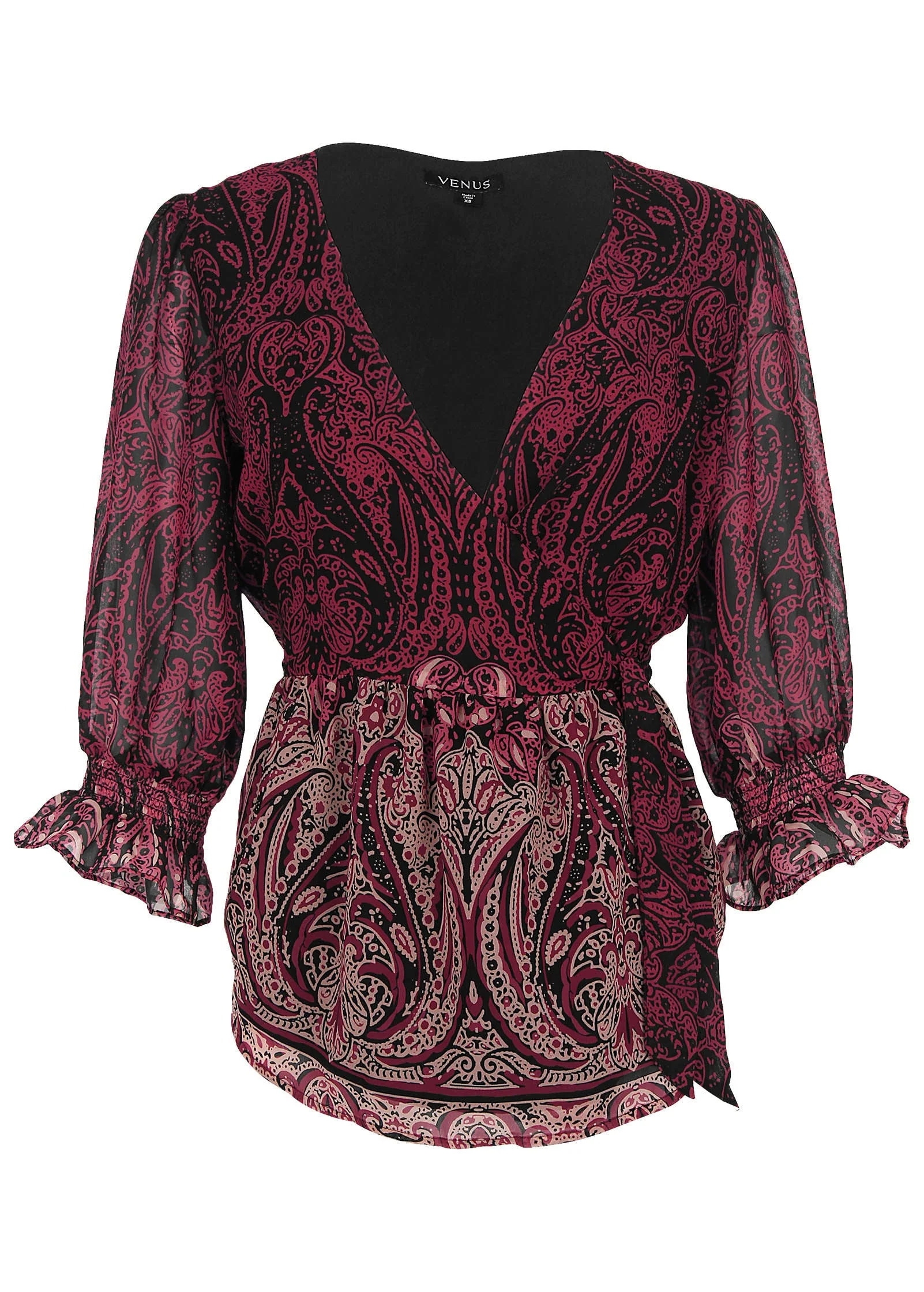 Wrap Tie Blouse - Bountiful Border - Image 5