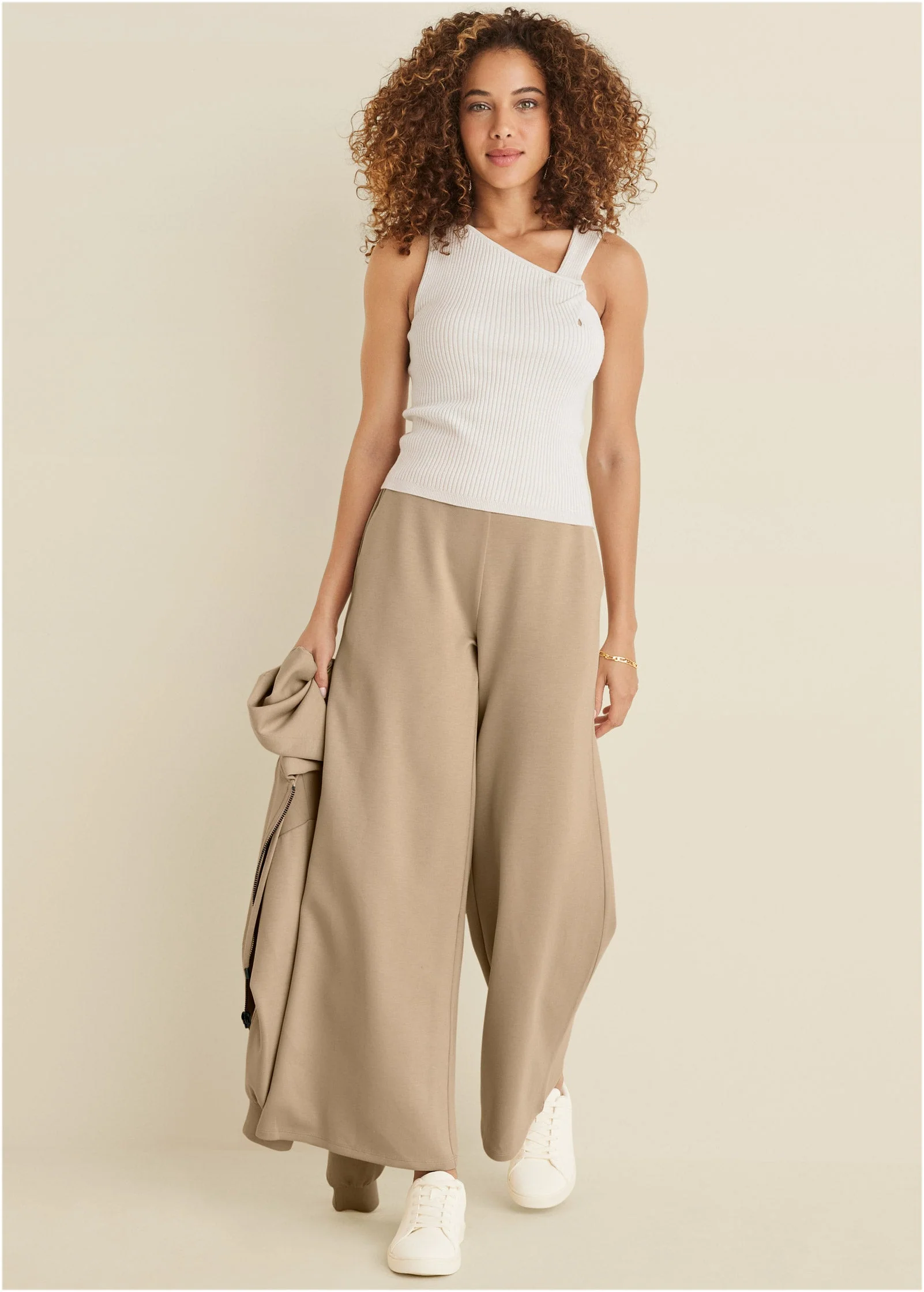 Twist Detail Sweater Tank - Cloud Dancer - Image 2