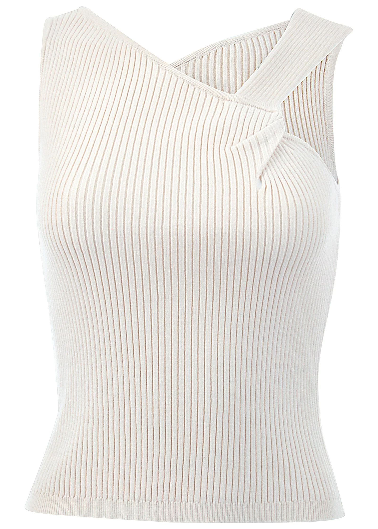 Twist Detail Sweater Tank - Cloud Dancer - Image 4
