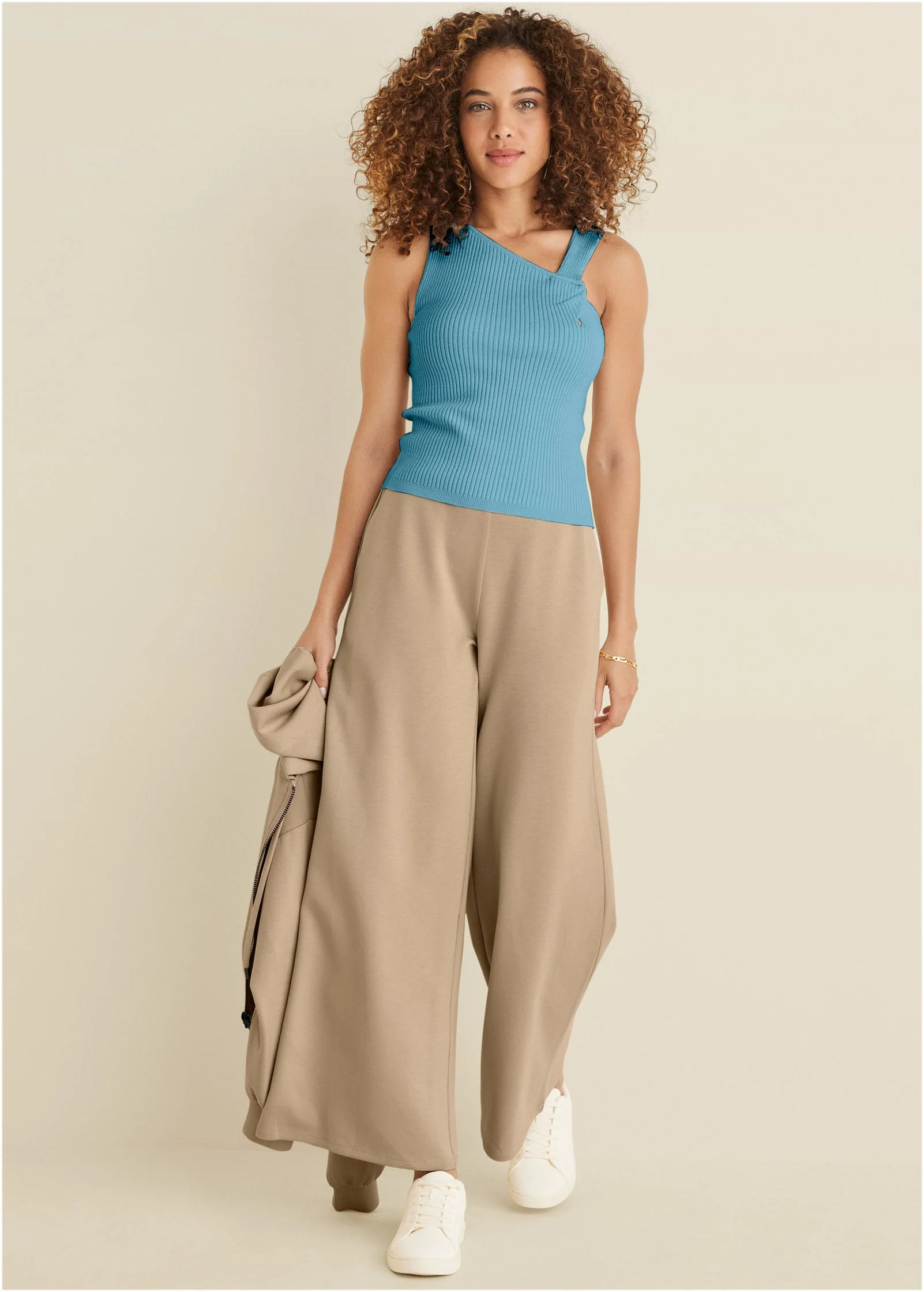 Twist Detail Sweater Tank - Blue - Image 2