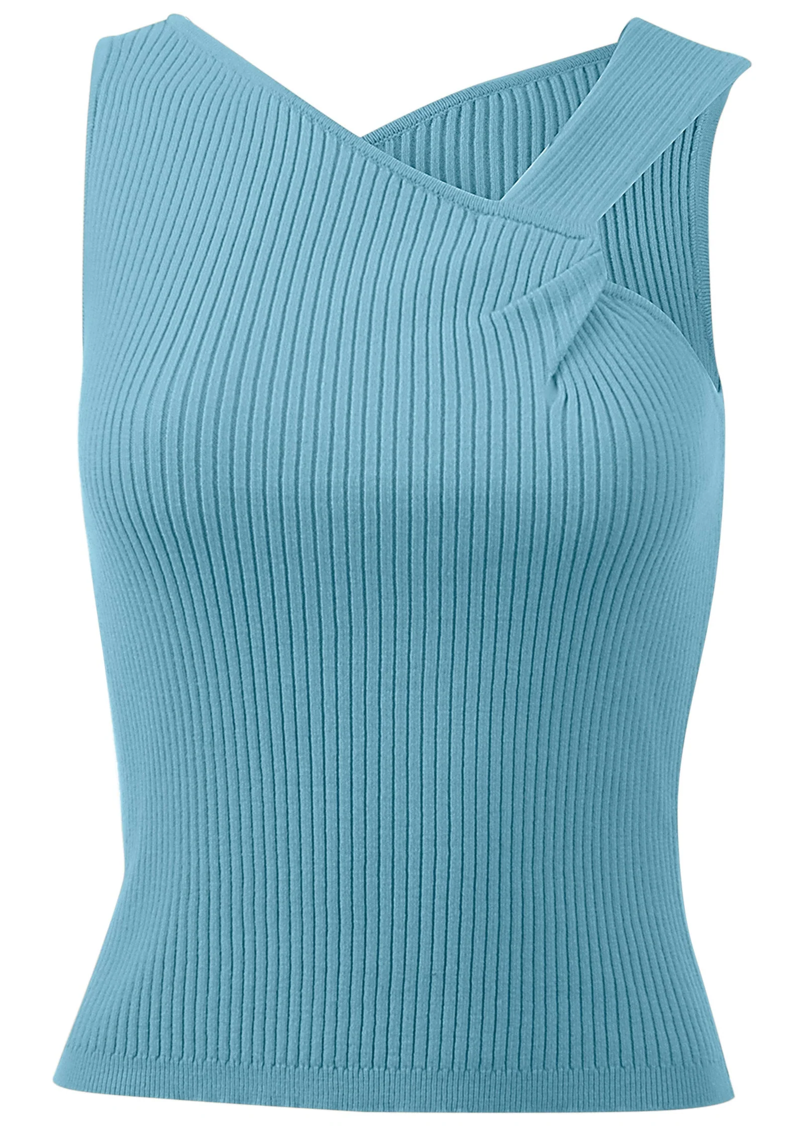 Twist Detail Sweater Tank - Blue - Image 4