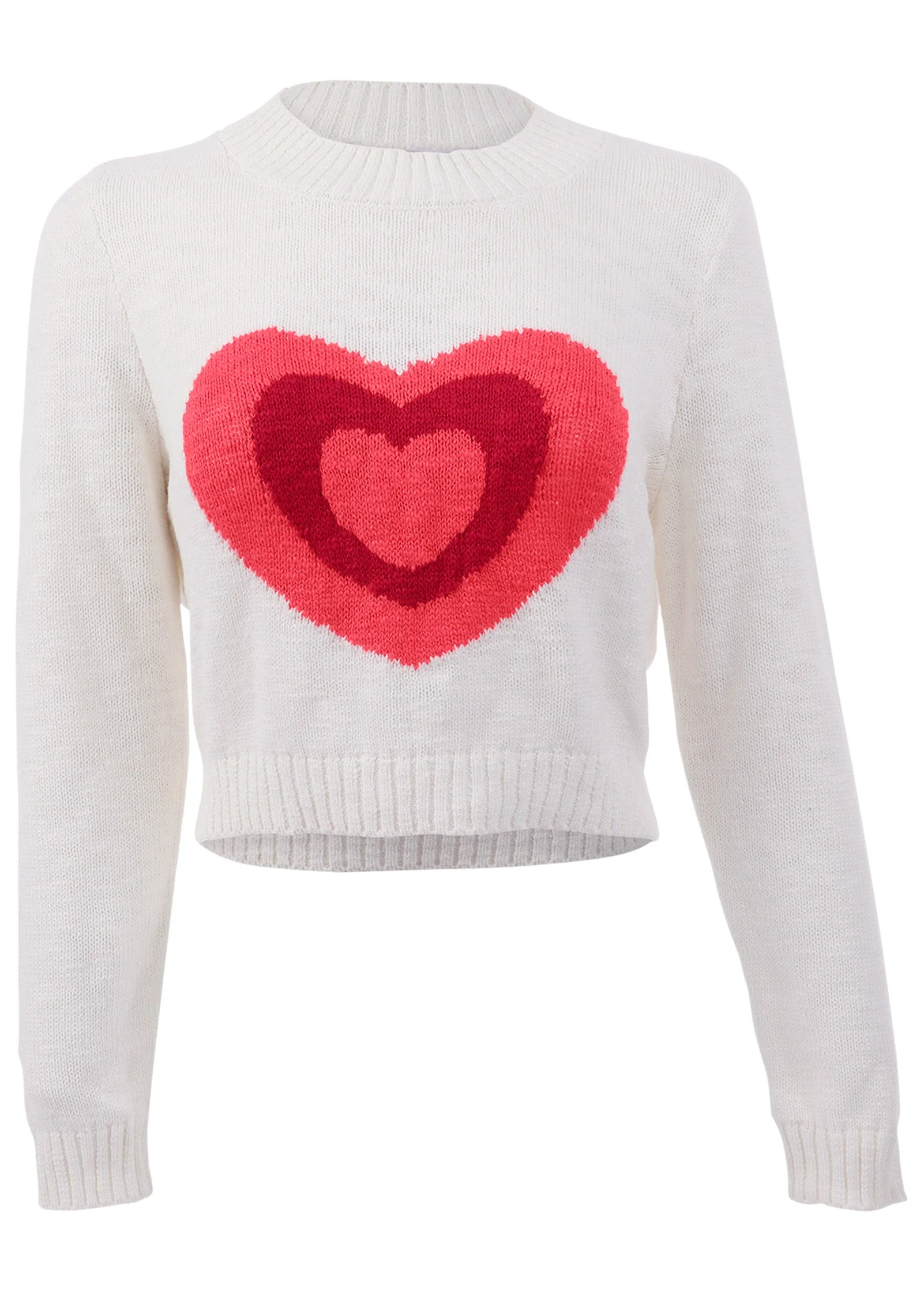 Slub Crew Neck Sweater - White Multi - Image 4