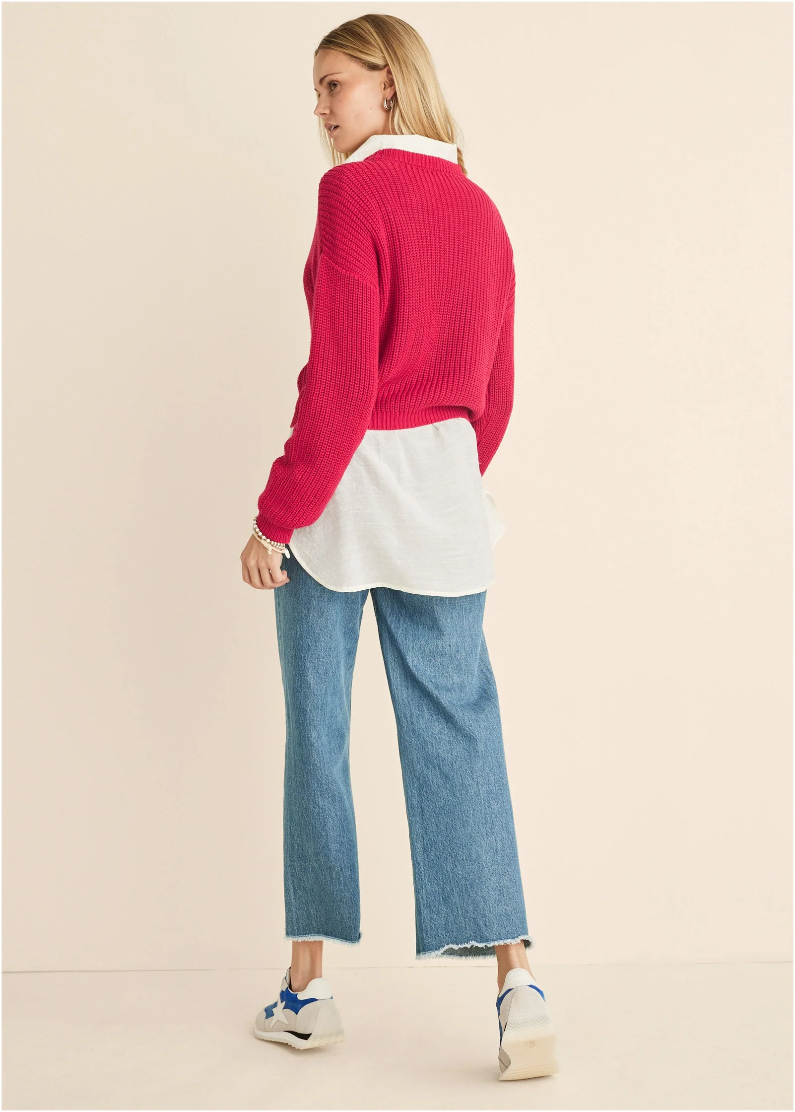 Slub Crew Sweater - Red - Image 4