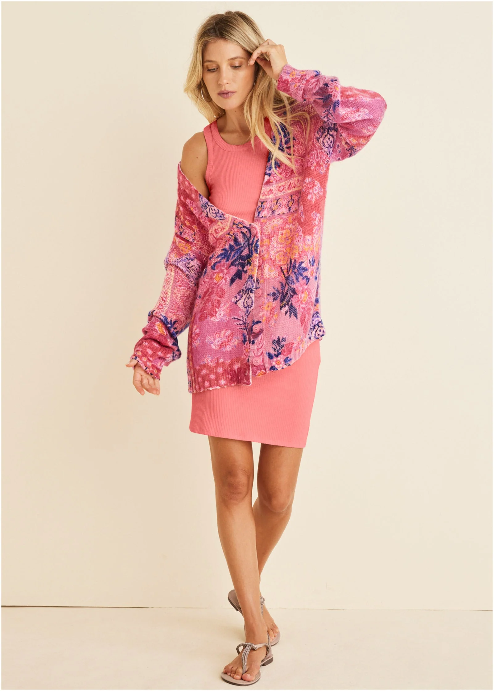 Button-Up Cardigan - Sunset Medley - Image 4