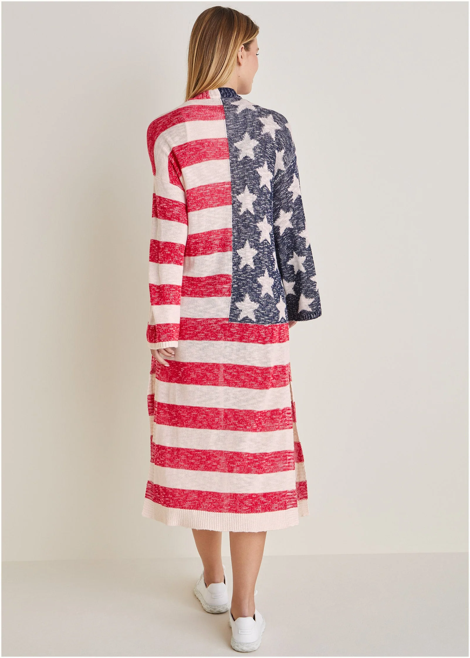 Cotton Americana Cardigan - Racing Red Multi - Image 3