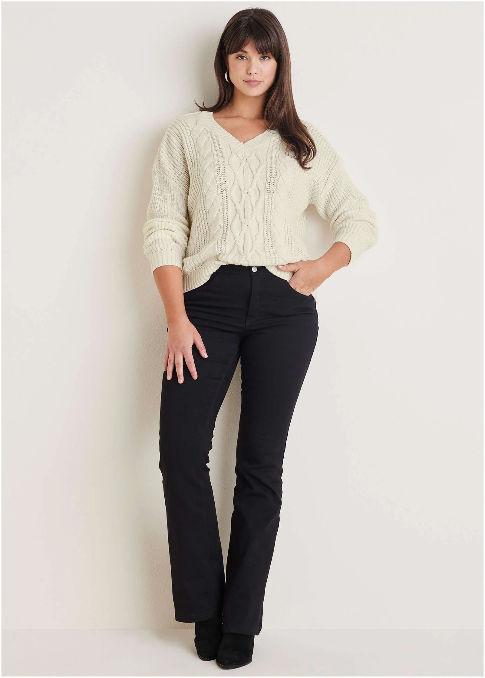 Cable Knit Sweater - Off White - Image 4