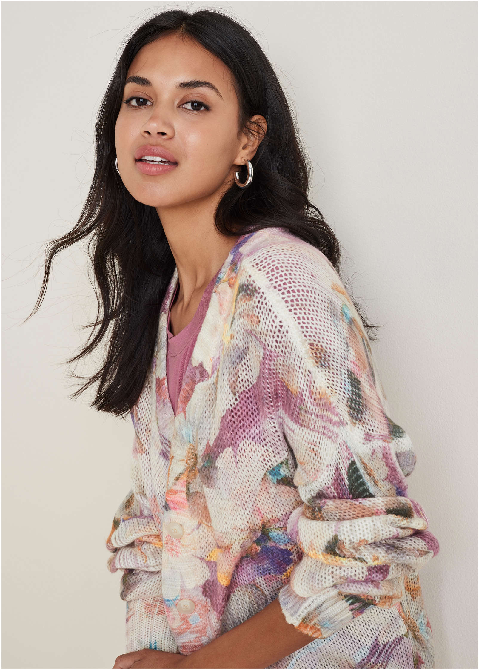 Light Weight Cardigan - Digital Wildflowers - Image 4