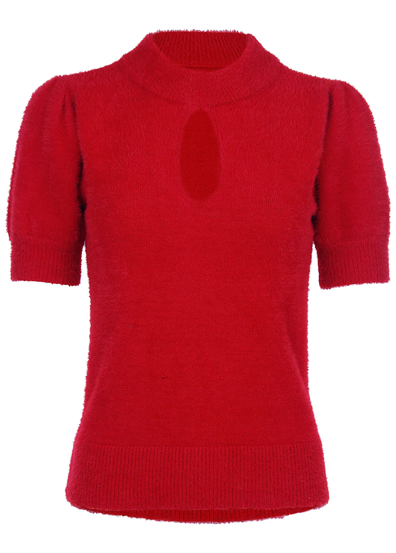 Keyhole Sweater - Haute Red - Image 4