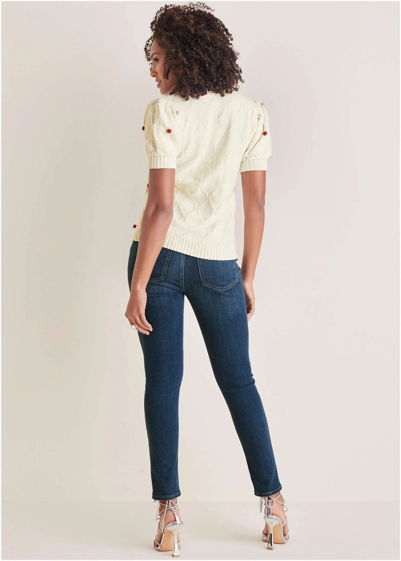 Pom Pom Sweater - White Multi - Image 2