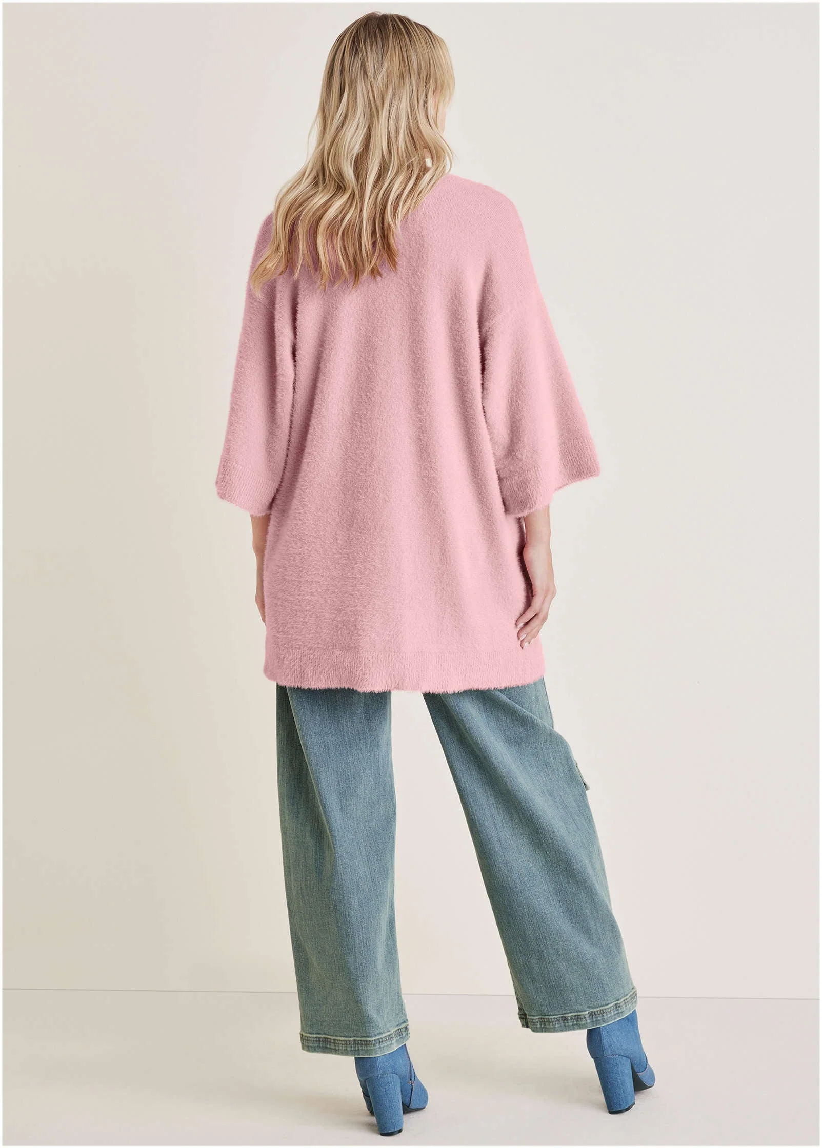 Eyelash Cardigan - Bleached Mauve - Image 3