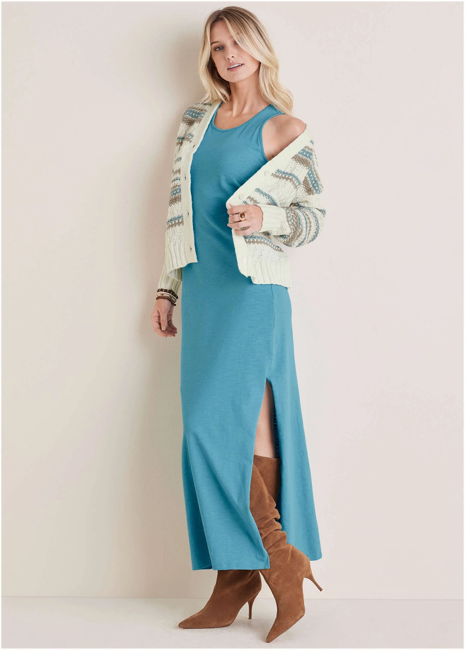 Stripe Cardigan - Light Blue Stripes - Image 3