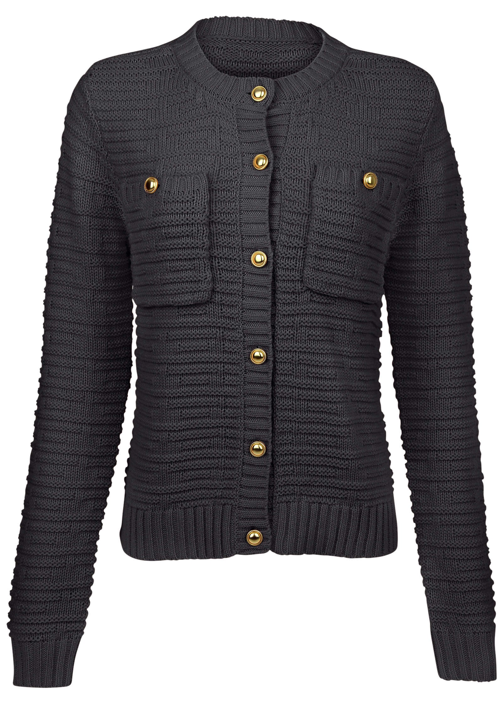 Button Detail Cardigan - Jet Black - Image 5