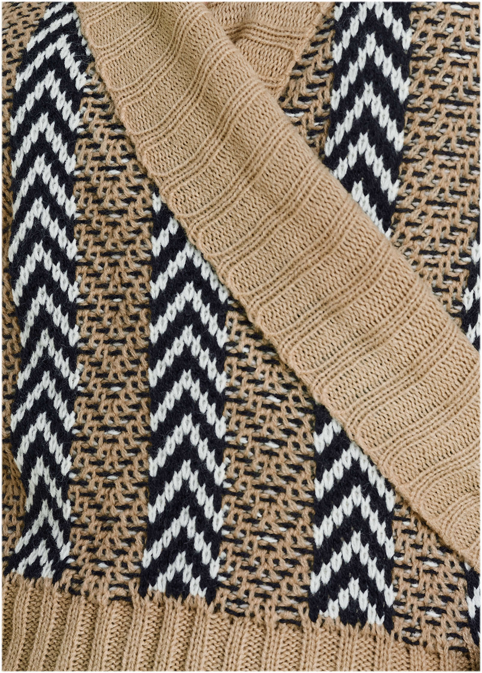 Wrap Cardigan - Tan Combo - Image 4