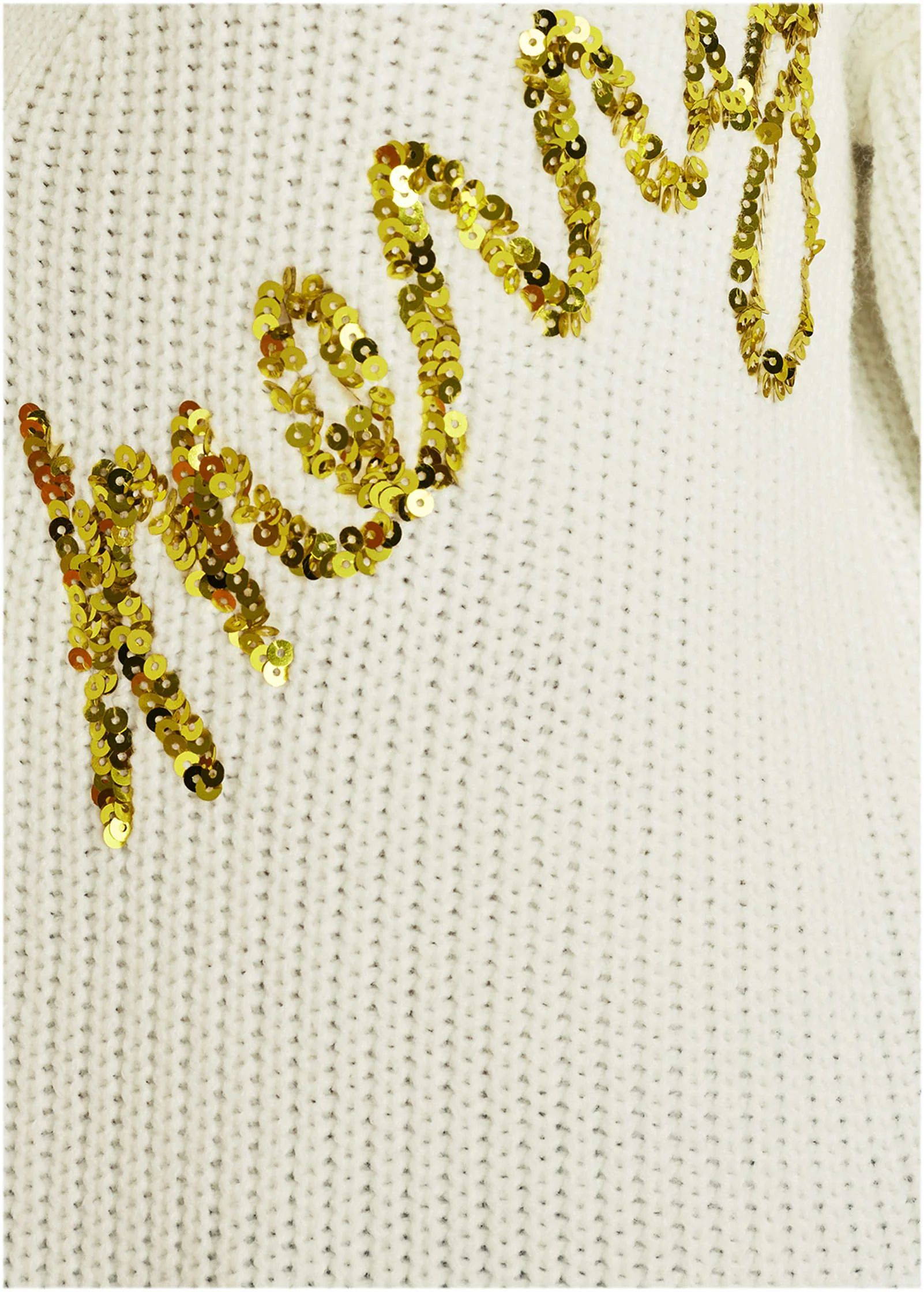 Merry Sequined Sweater - Cloud Dancer - Image 4