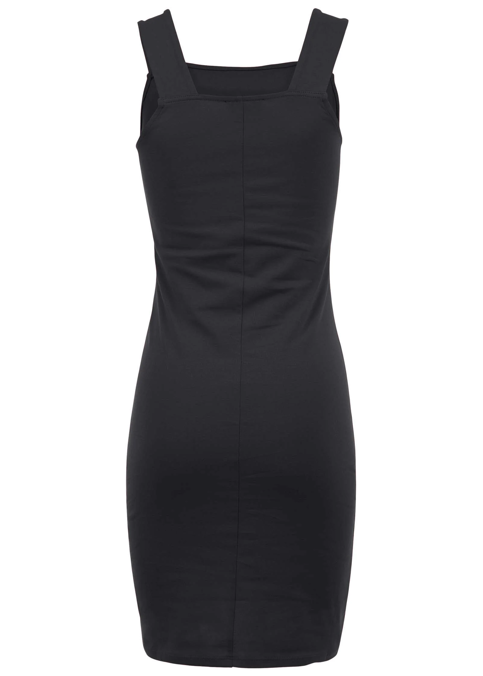 Square Neck Tank Dress - Jet Black - Image 4