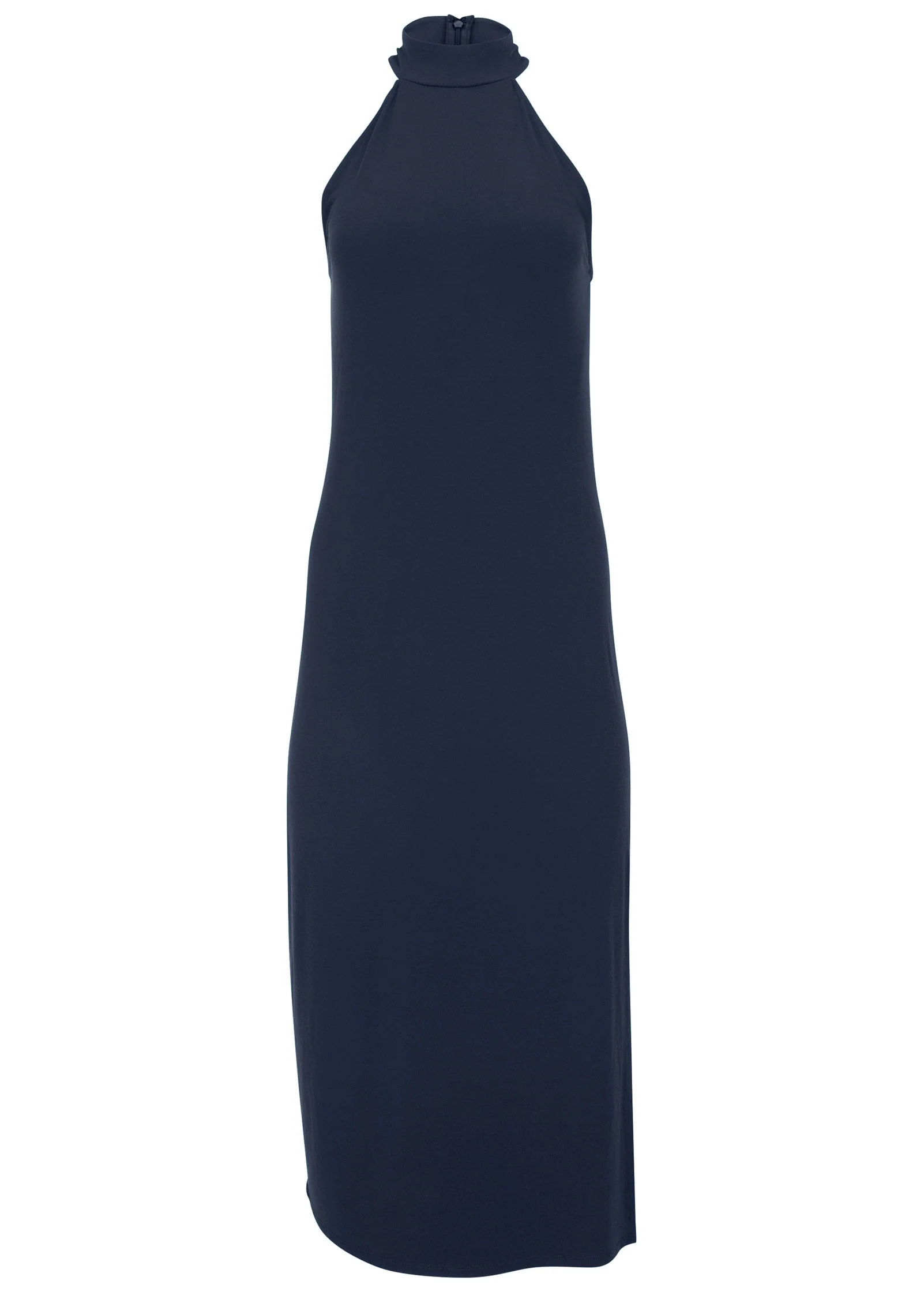 High Neck Midi Dress - Navy - Image 4